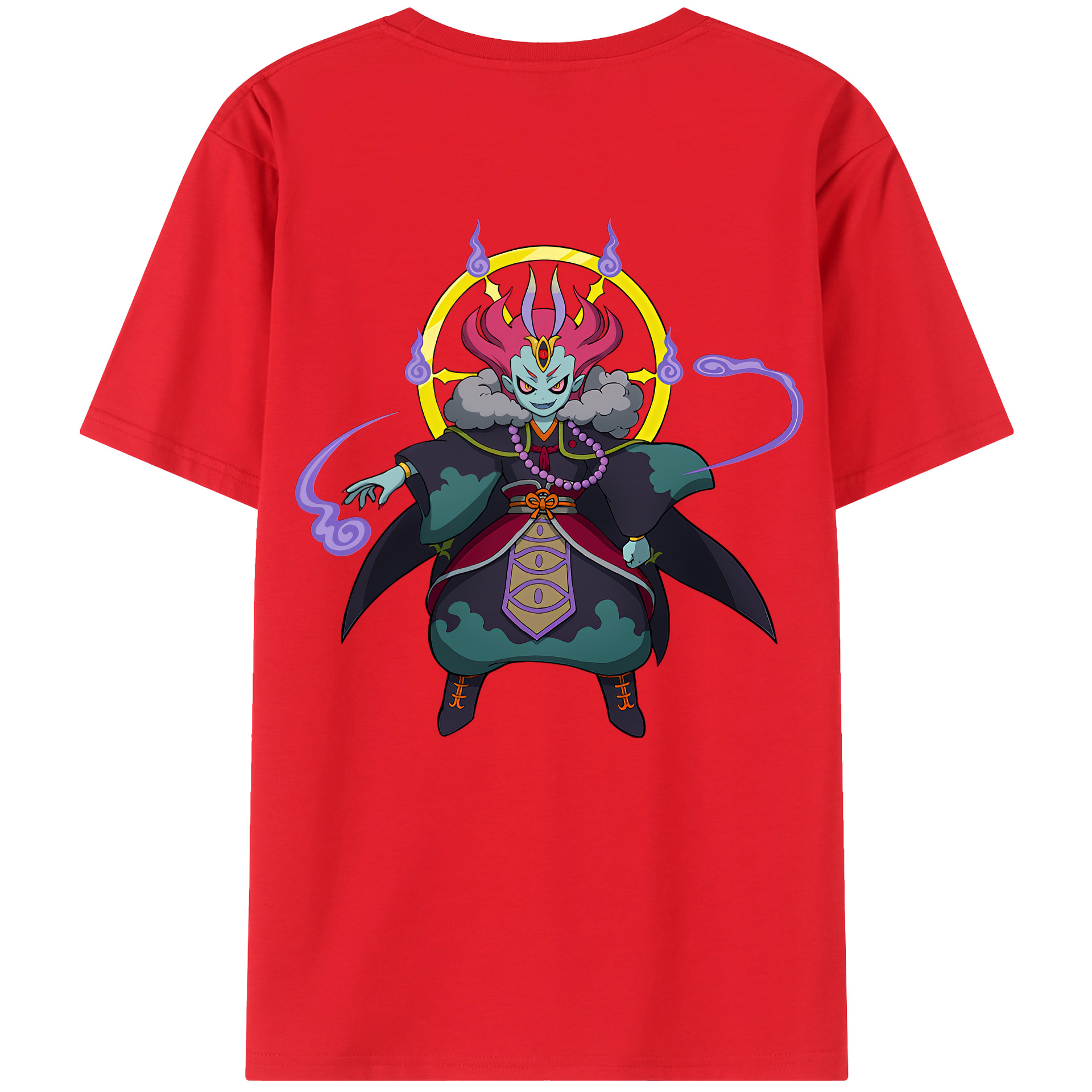 （画像用） 妖怪ウォッチ Yo-kai Watch 綿100％ メンズ半袖Tシャツ（バックプリント） 通気性