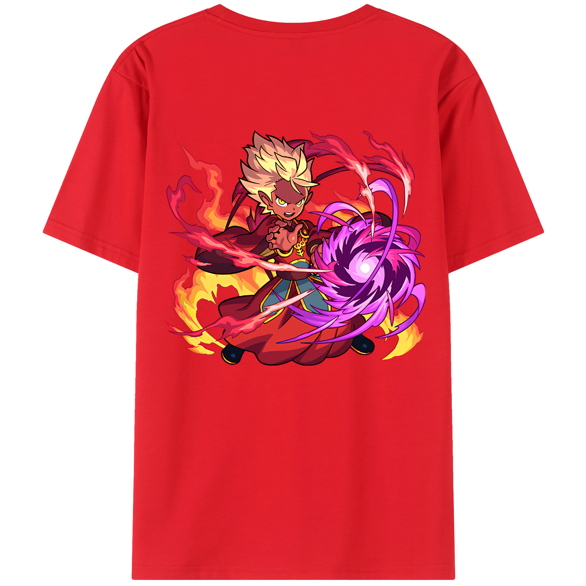 （画像用） 妖怪ウォッチ Yo-kai Watch 綿100％ メンズ半袖Tシャツ（バックプリント） 通気性