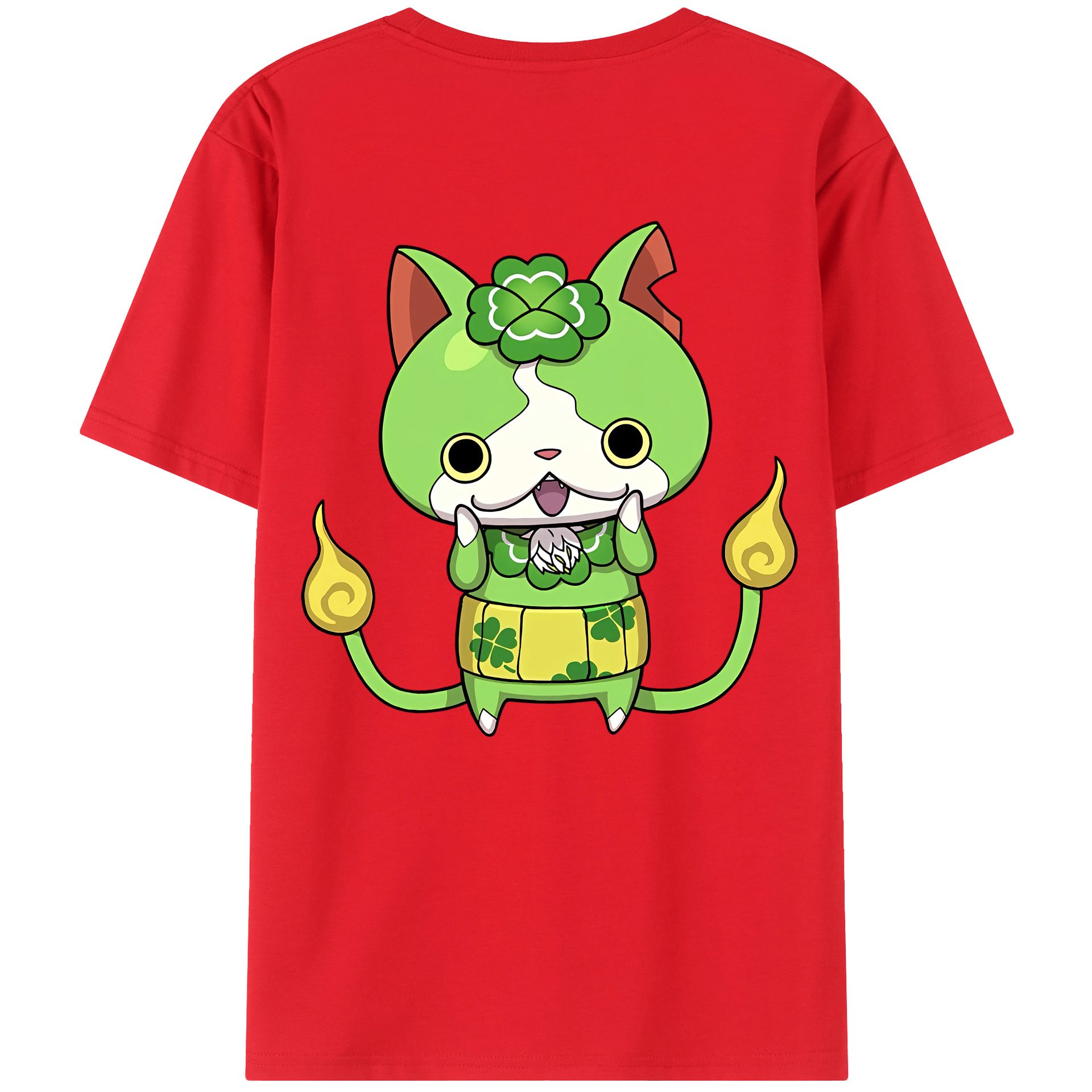 （画像用） 妖怪ウォッチ Yo-kai Watch 綿100％ メンズ半袖Tシャツ（バックプリント） 通気性