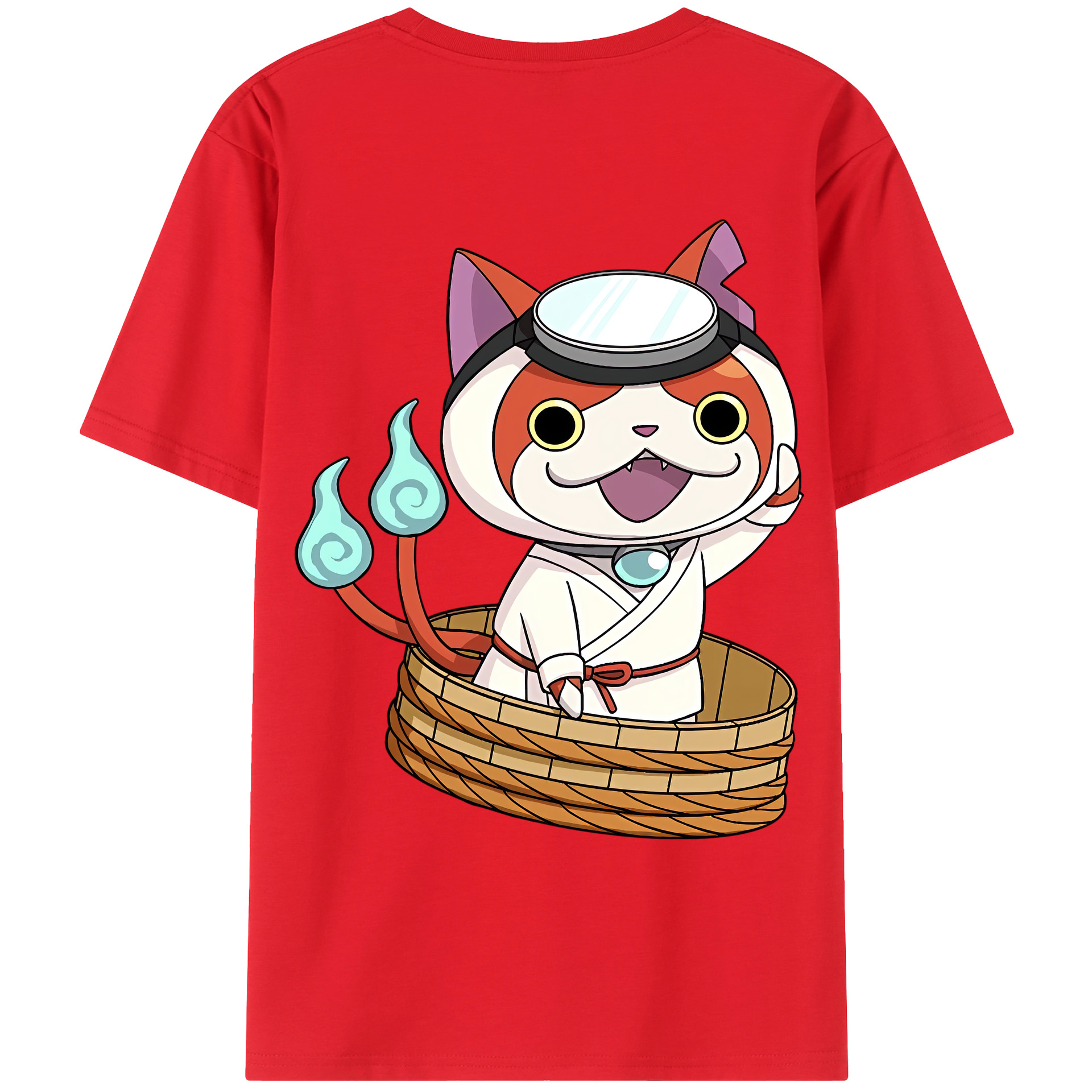 （画像用） 妖怪ウォッチ Yo-kai Watch 綿100％ メンズ半袖Tシャツ（バックプリント） 通気性