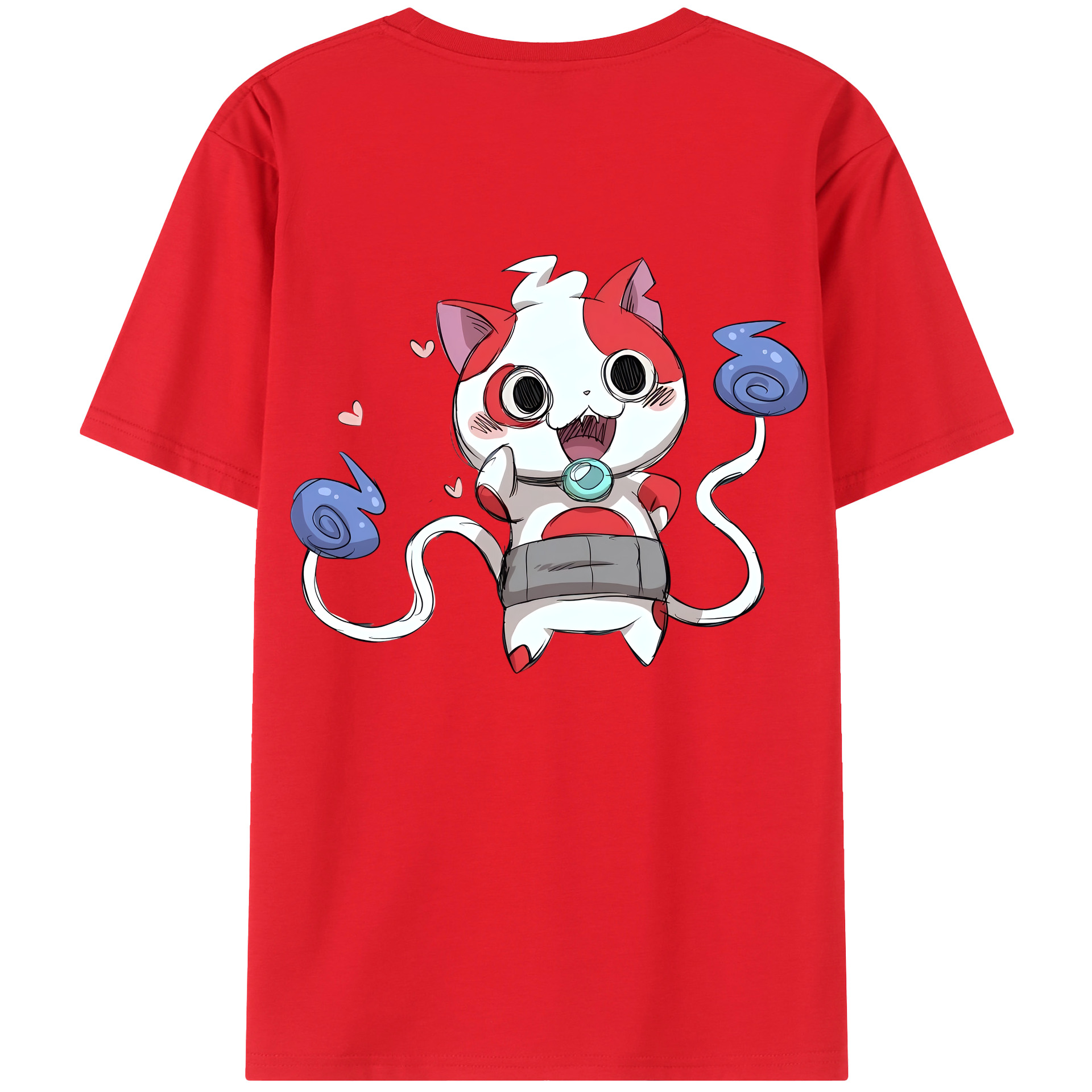 （画像用） 妖怪ウォッチ Yo-kai Watch 綿100％ メンズ半袖Tシャツ（バックプリント） 通気性