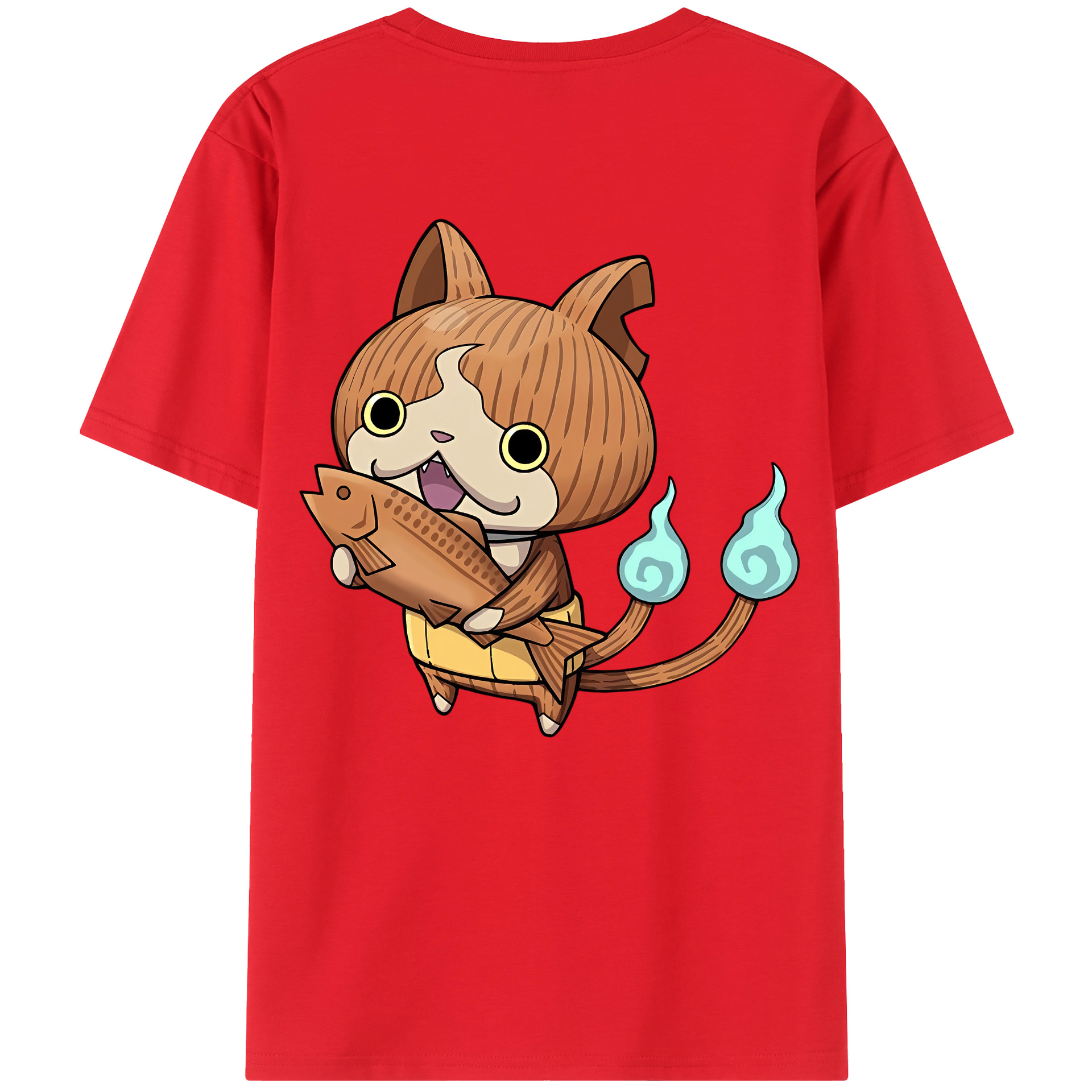 （画像用） 妖怪ウォッチ Yo-kai Watch 綿100％ メンズ半袖Tシャツ（バックプリント） 通気性