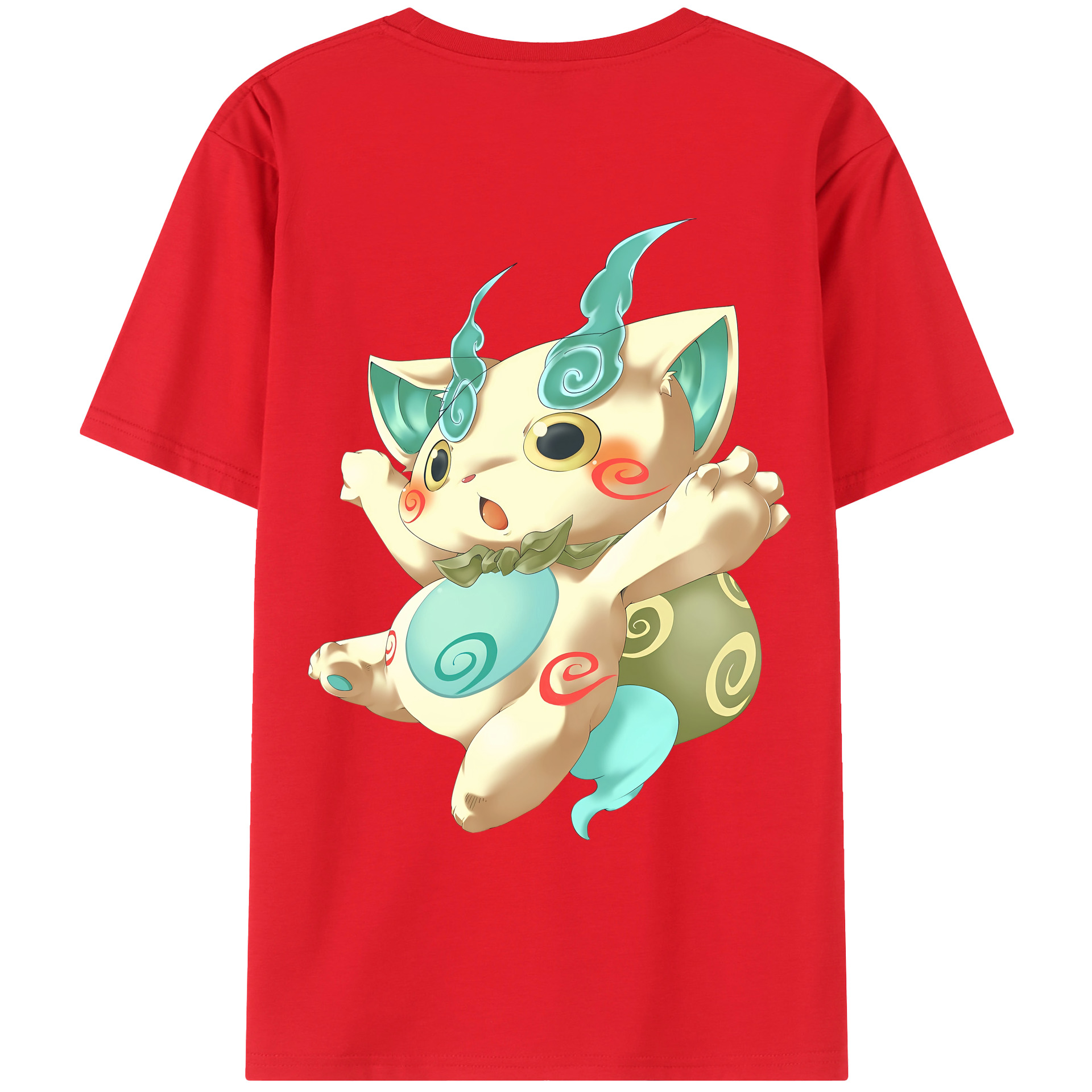 （画像用） 妖怪ウォッチ Yo-kai Watch 綿100％ メンズ半袖Tシャツ（バックプリント） 通気性