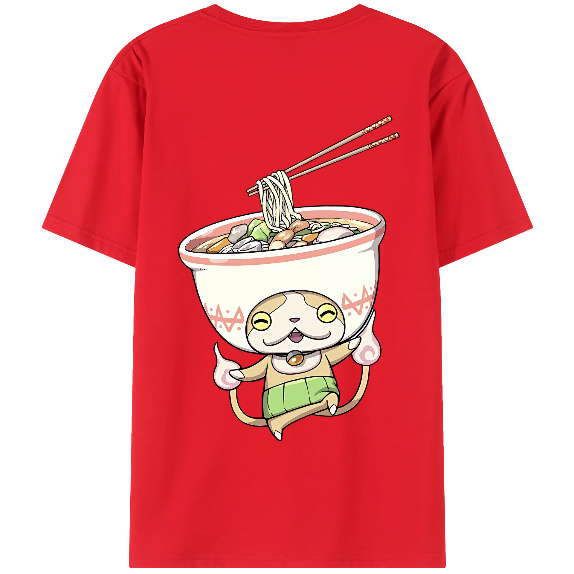 （画像用） 妖怪ウォッチ Yo-kai Watch 綿100％ メンズ半袖Tシャツ（バックプリント） 通気性