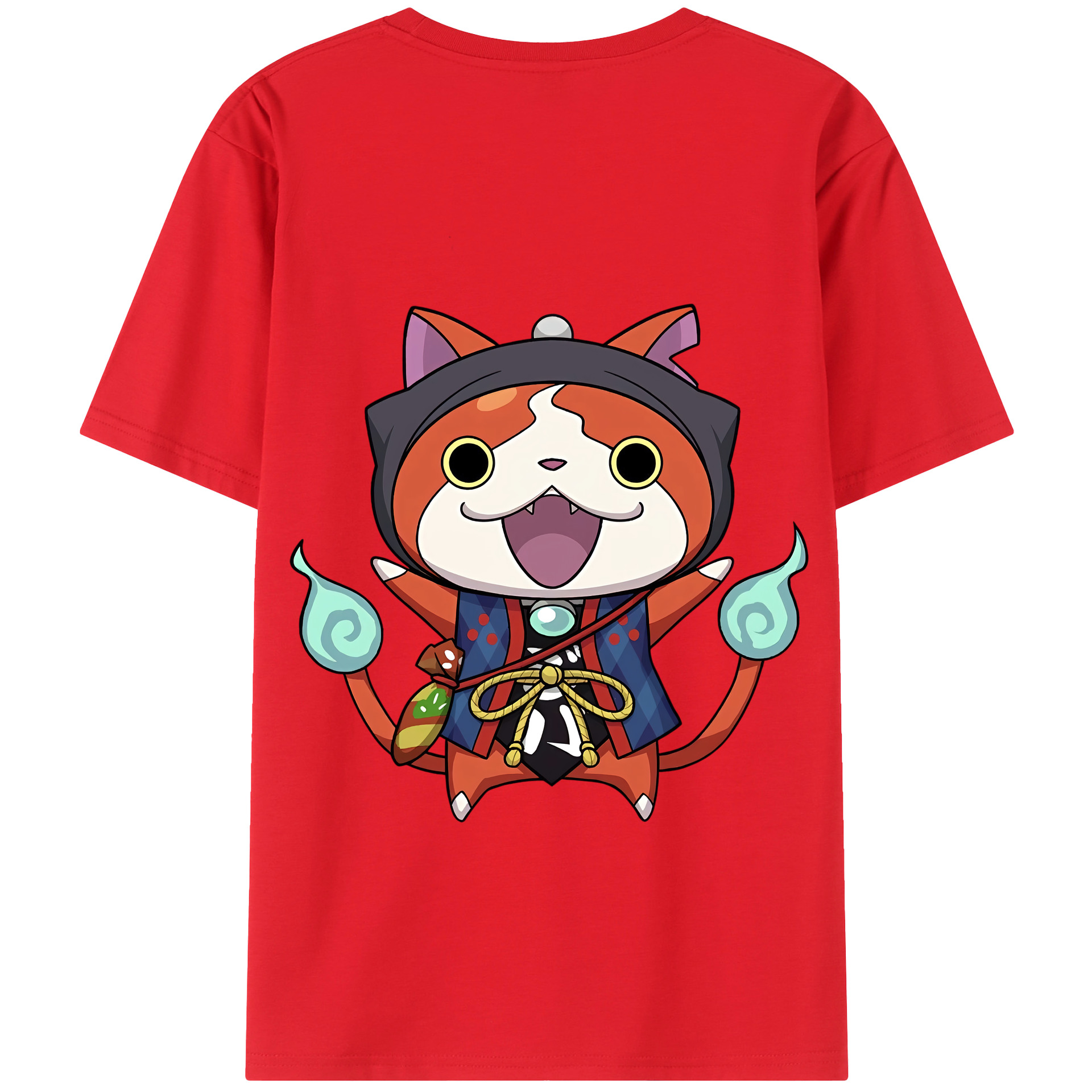 （画像用） 妖怪ウォッチ Yo-kai Watch 綿100％ メンズ半袖Tシャツ（バックプリント） 通気性