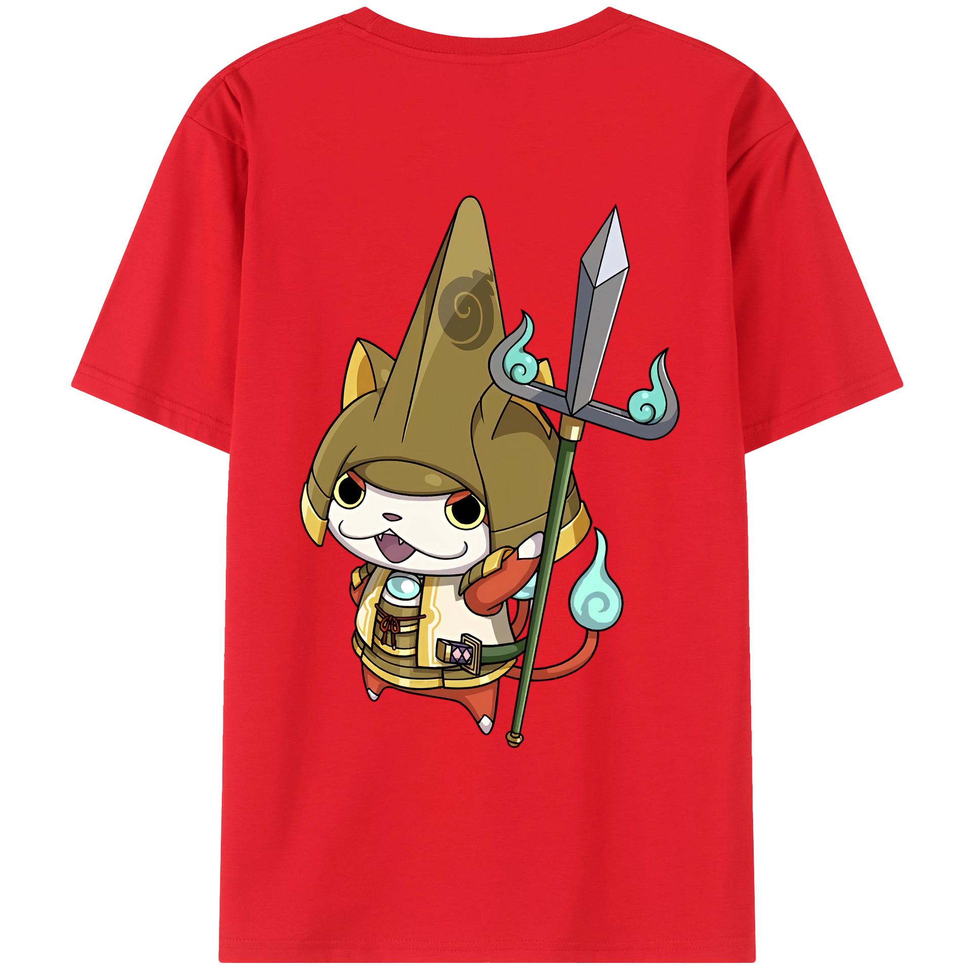 （画像用） 妖怪ウォッチ Yo-kai Watch 綿100％ メンズ半袖Tシャツ（バックプリント） 通気性