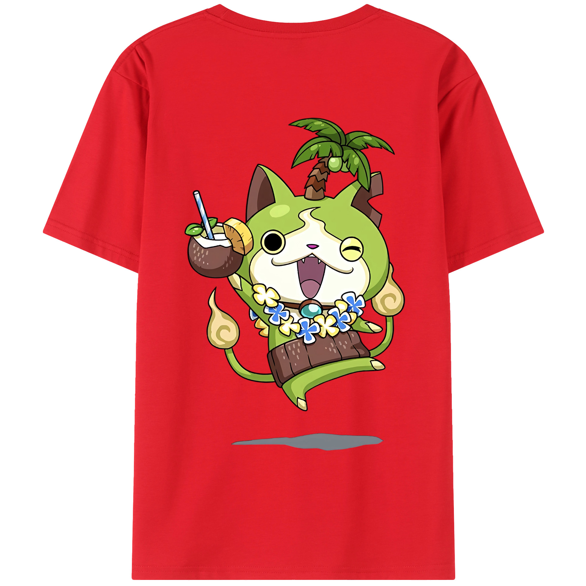 （画像用） 妖怪ウォッチ Yo-kai Watch 綿100％ メンズ半袖Tシャツ（バックプリント） 通気性