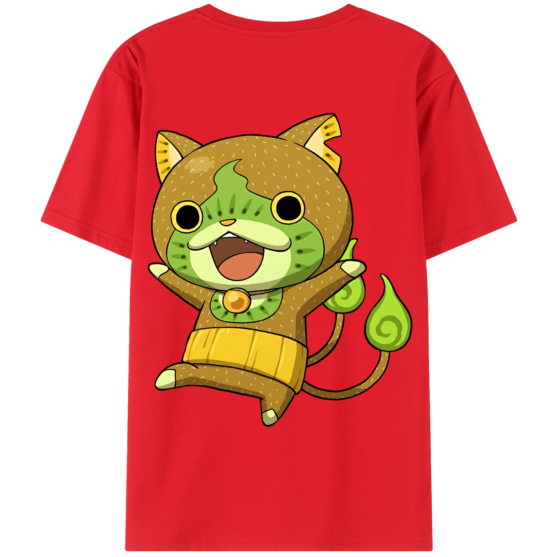 （画像用） 妖怪ウォッチ Yo-kai Watch 綿100％ メンズ半袖Tシャツ（バックプリント） 通気性