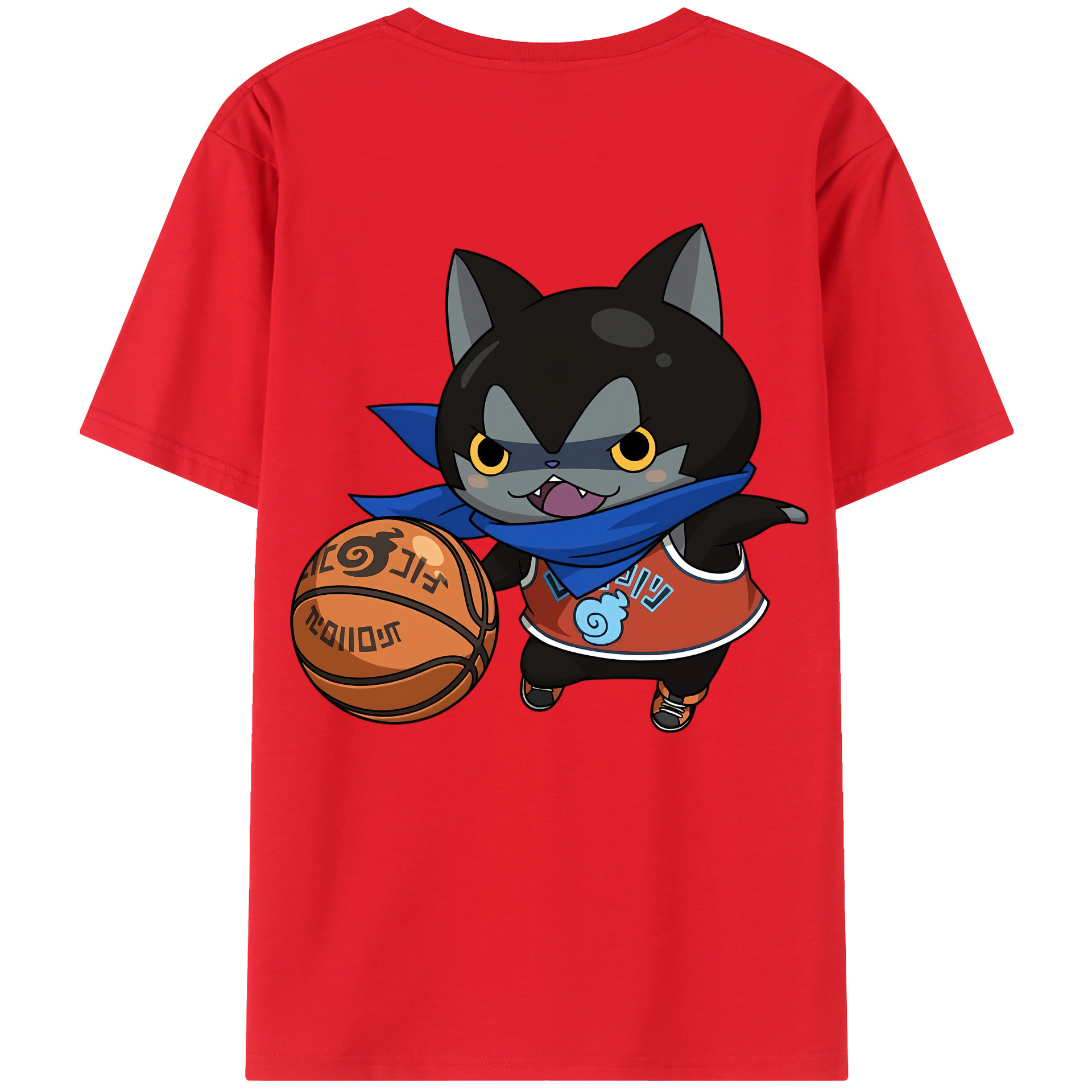（画像用） 妖怪ウォッチ Yo-kai Watch 綿100％ メンズ半袖Tシャツ（バックプリント） 通気性