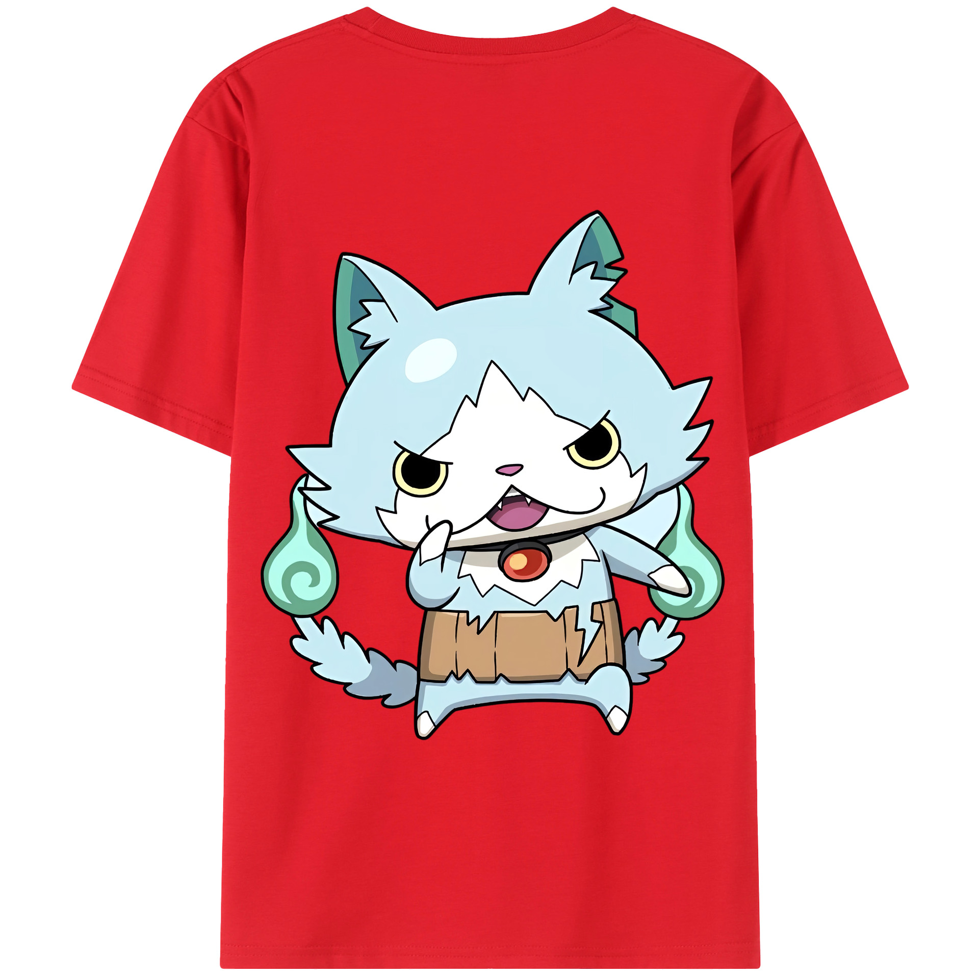 （画像用） 妖怪ウォッチ Yo-kai Watch 綿100％ メンズ半袖Tシャツ（バックプリント） 通気性