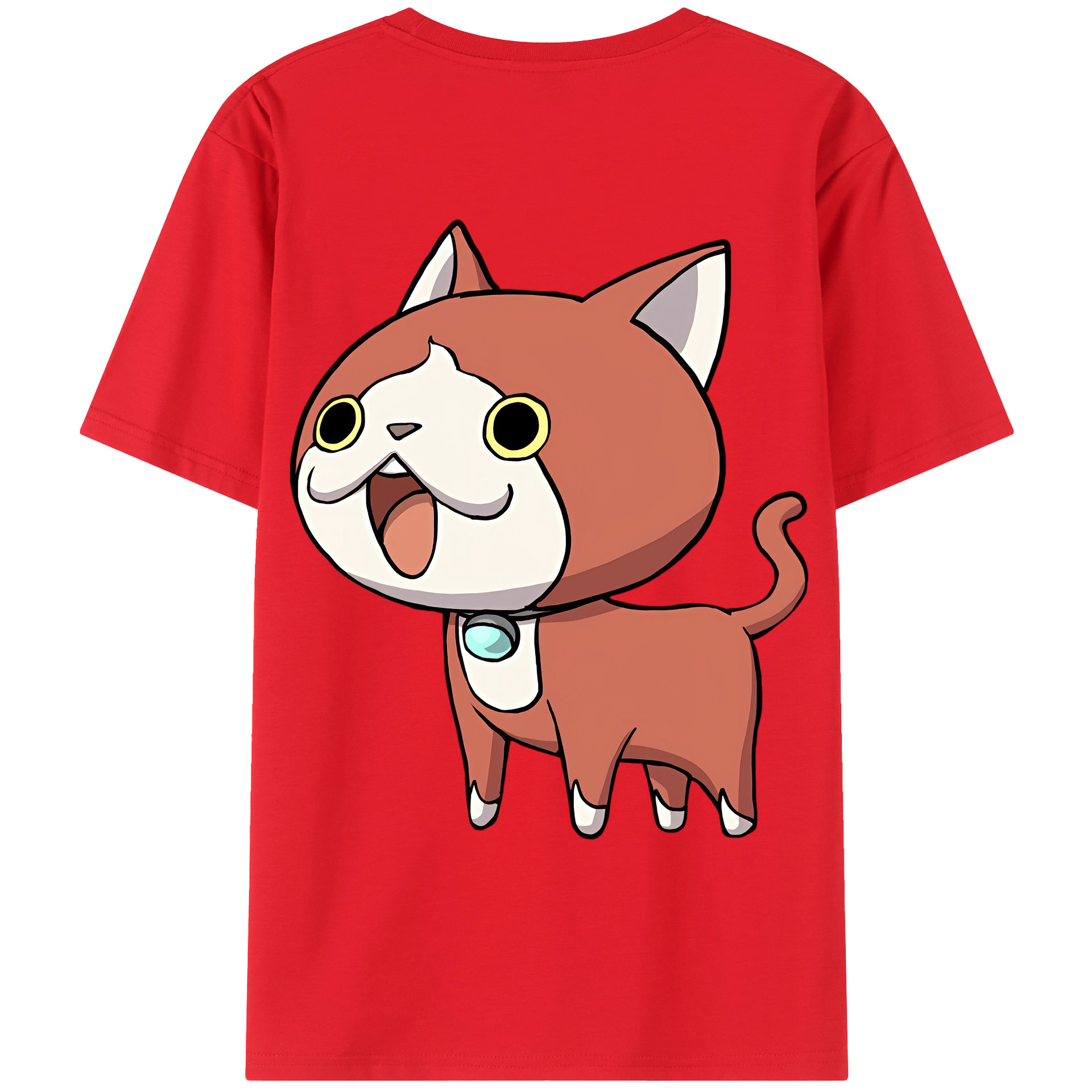 （画像用） 妖怪ウォッチ Yo-kai Watch 綿100％ メンズ半袖Tシャツ（バックプリント） 通気性