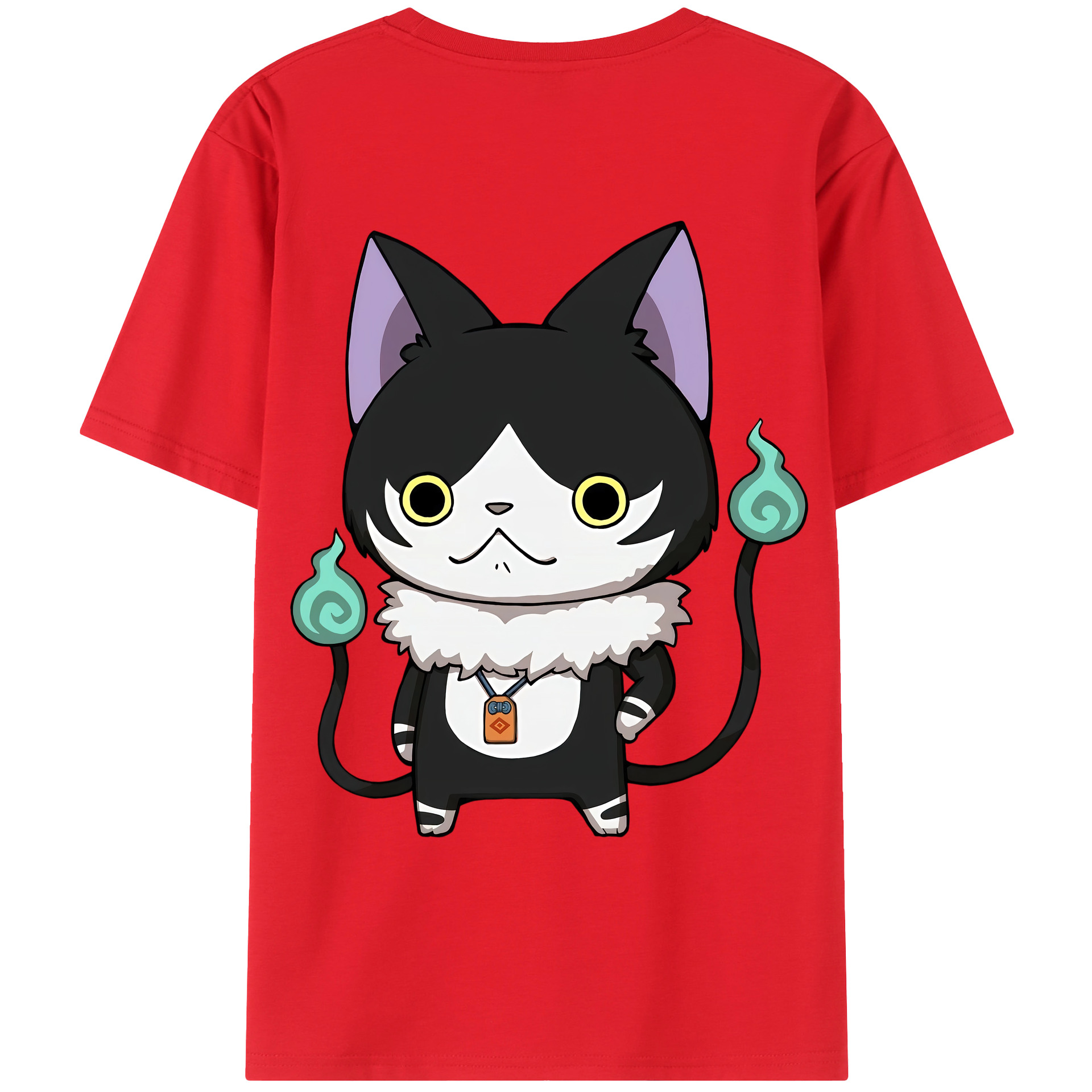 （画像用） 妖怪ウォッチ Yo-kai Watch 綿100％ メンズ半袖Tシャツ（バックプリント） 通気性