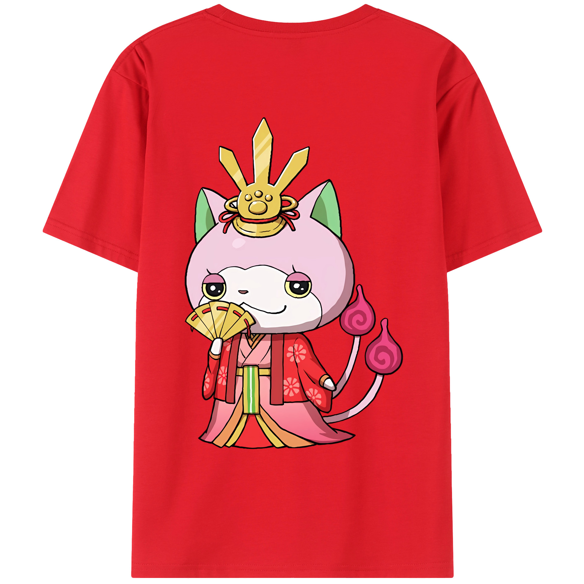 （画像用） 妖怪ウォッチ Yo-kai Watch 綿100％ メンズ半袖Tシャツ（バックプリント） 通気性