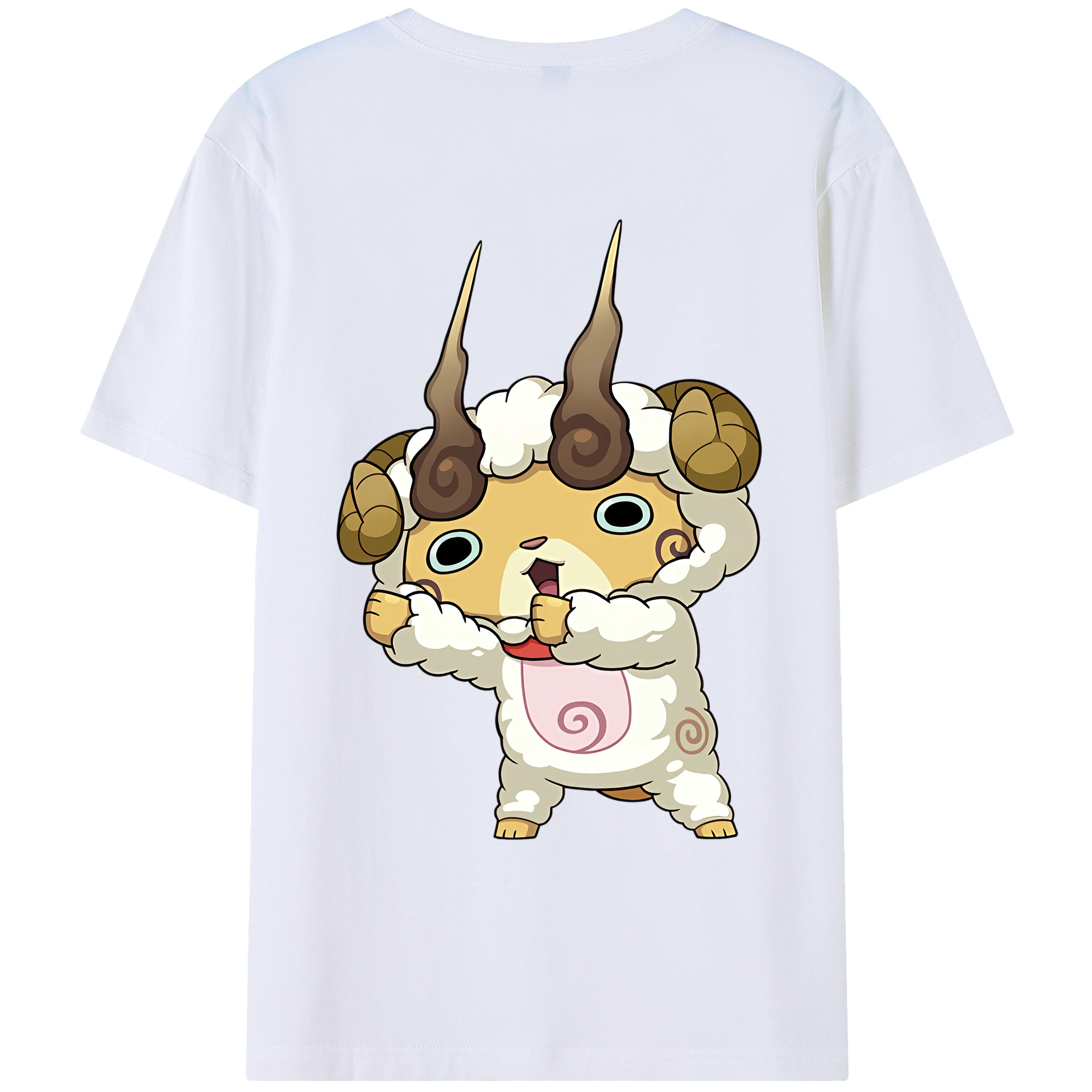 （画像用） 妖怪ウォッチ Yo-kai Watch 綿100％ メンズ半袖Tシャツ（バックプリント） 通気性