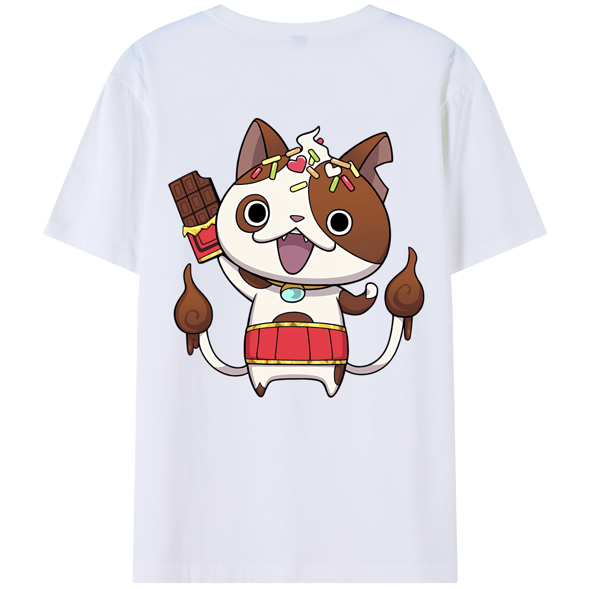 （画像用） 妖怪ウォッチ Yo-kai Watch 綿100％ メンズ半袖Tシャツ（バックプリント） 通気性