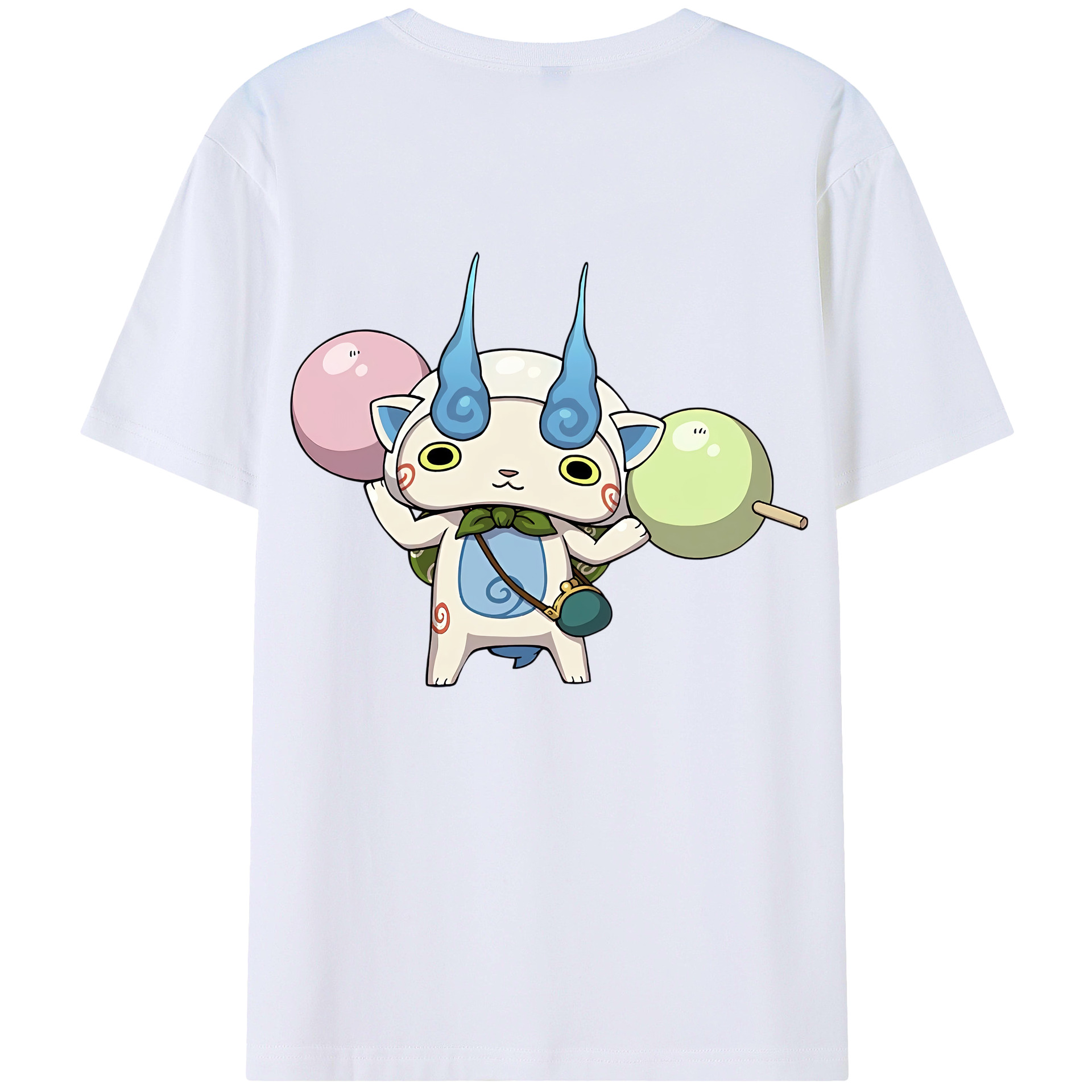 （画像用） 妖怪ウォッチ Yo-kai Watch 綿100％ メンズ半袖Tシャツ（バックプリント） 通気性