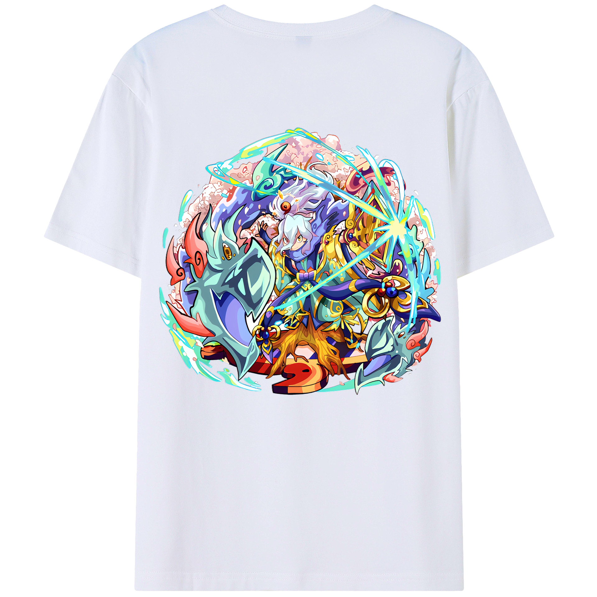（画像用） 妖怪ウォッチ Yo-kai Watch 綿100％ メンズ半袖Tシャツ（バックプリント） 通気性