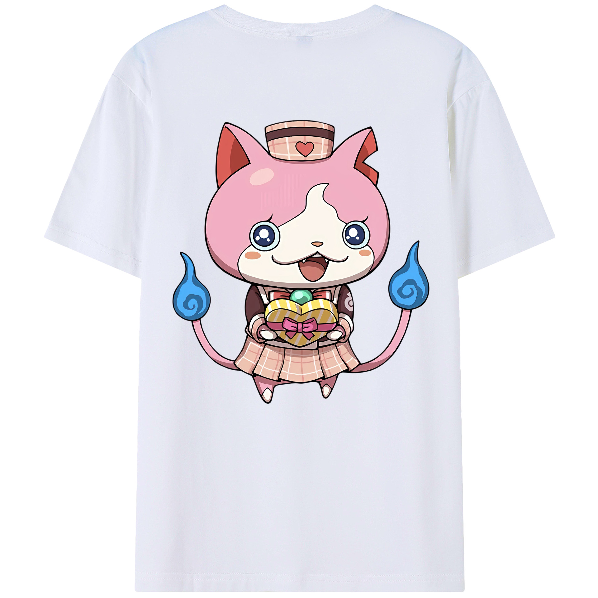 （画像用） 妖怪ウォッチ Yo-kai Watch 綿100％ メンズ半袖Tシャツ（バックプリント） 通気性