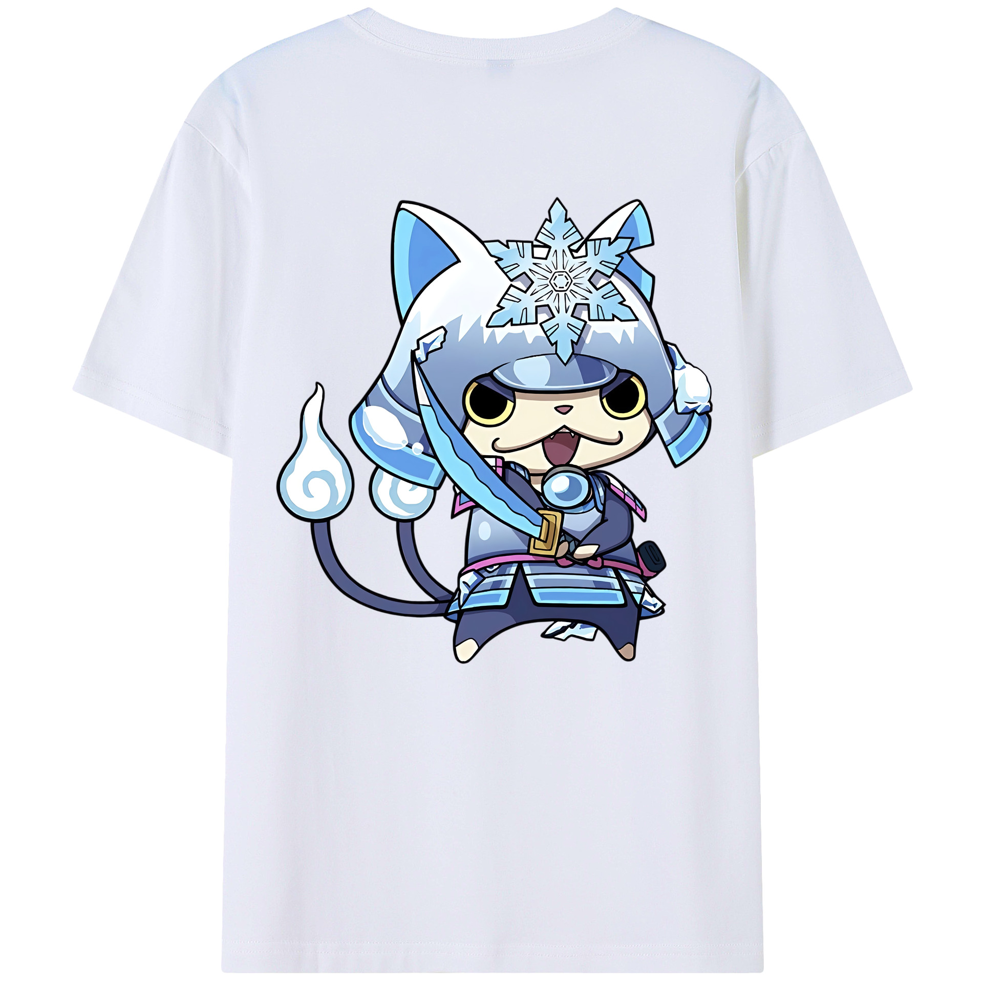 （画像用） 妖怪ウォッチ Yo-kai Watch 綿100％ メンズ半袖Tシャツ（バックプリント） 通気性