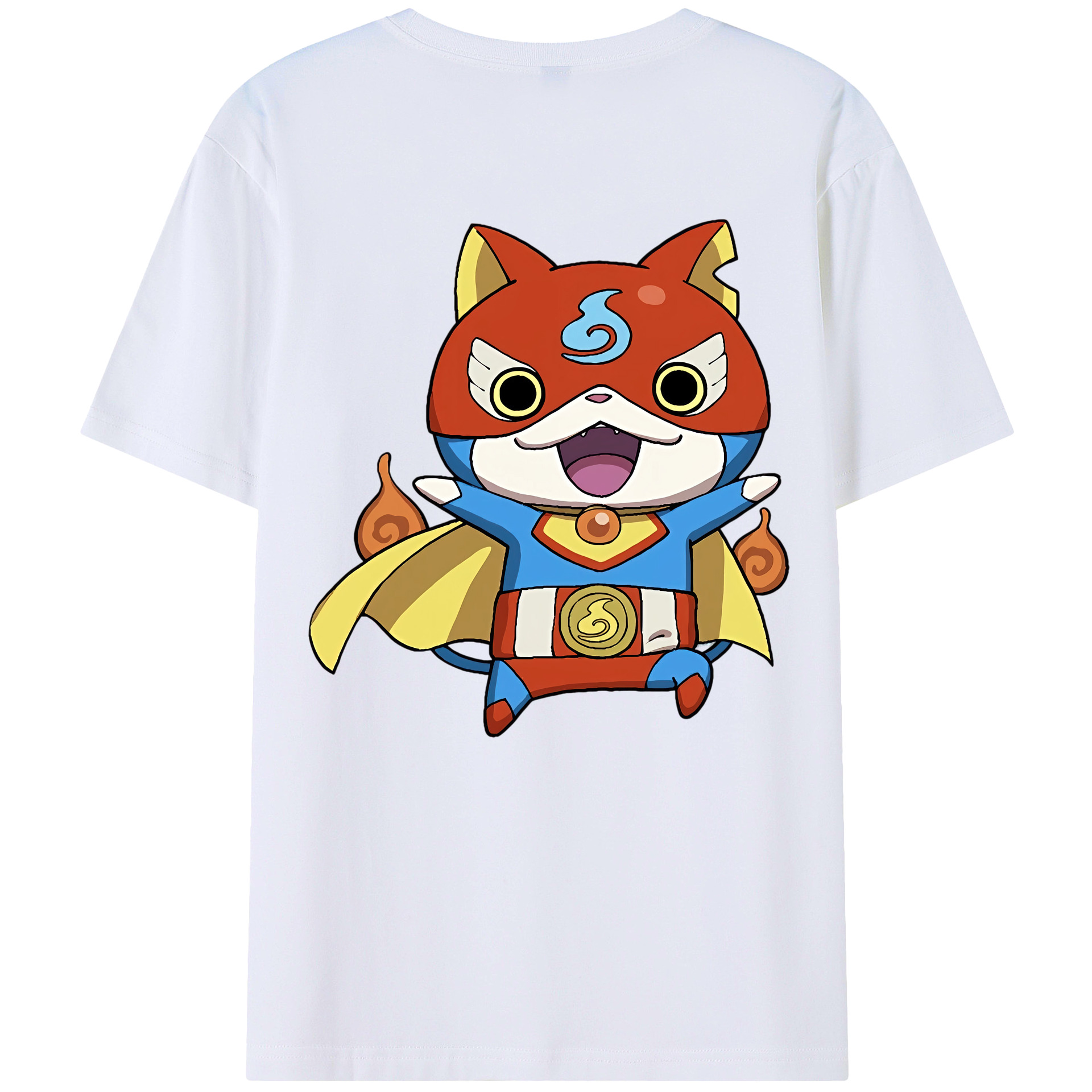 （画像用） 妖怪ウォッチ Yo-kai Watch 綿100％ メンズ半袖Tシャツ（バックプリント） 通気性