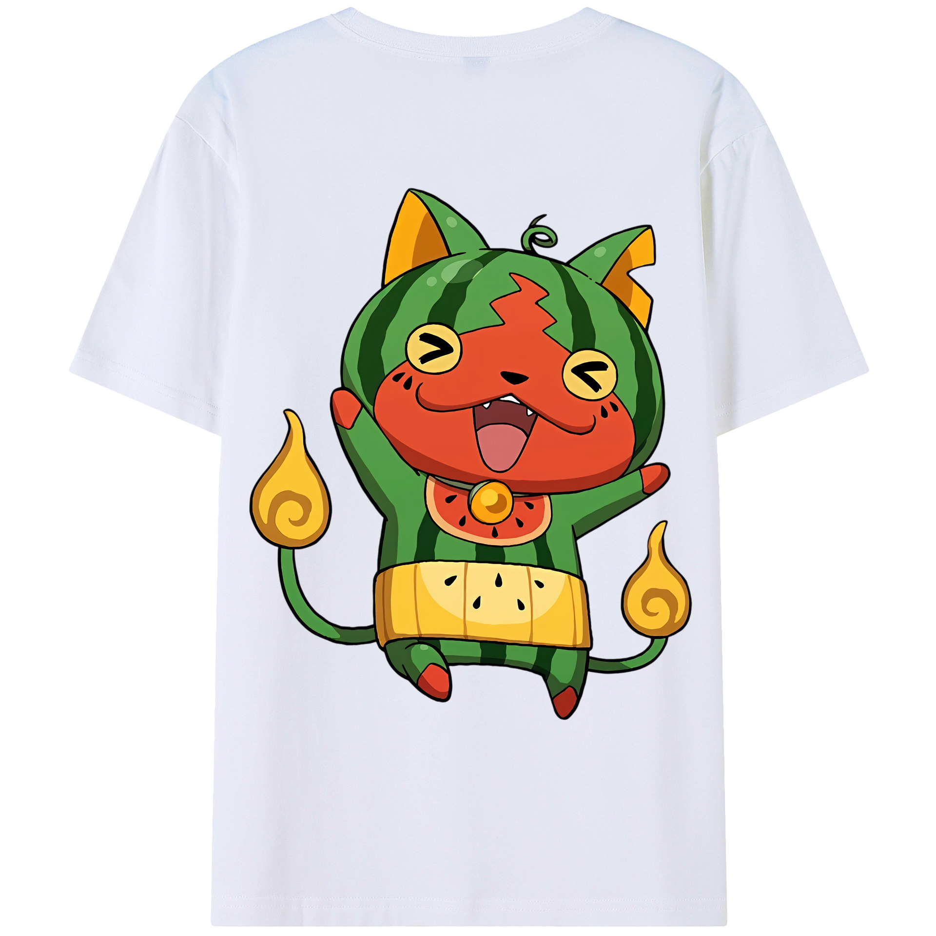 （画像用） 妖怪ウォッチ Yo-kai Watch 綿100％ メンズ半袖Tシャツ（バックプリント） 通気性