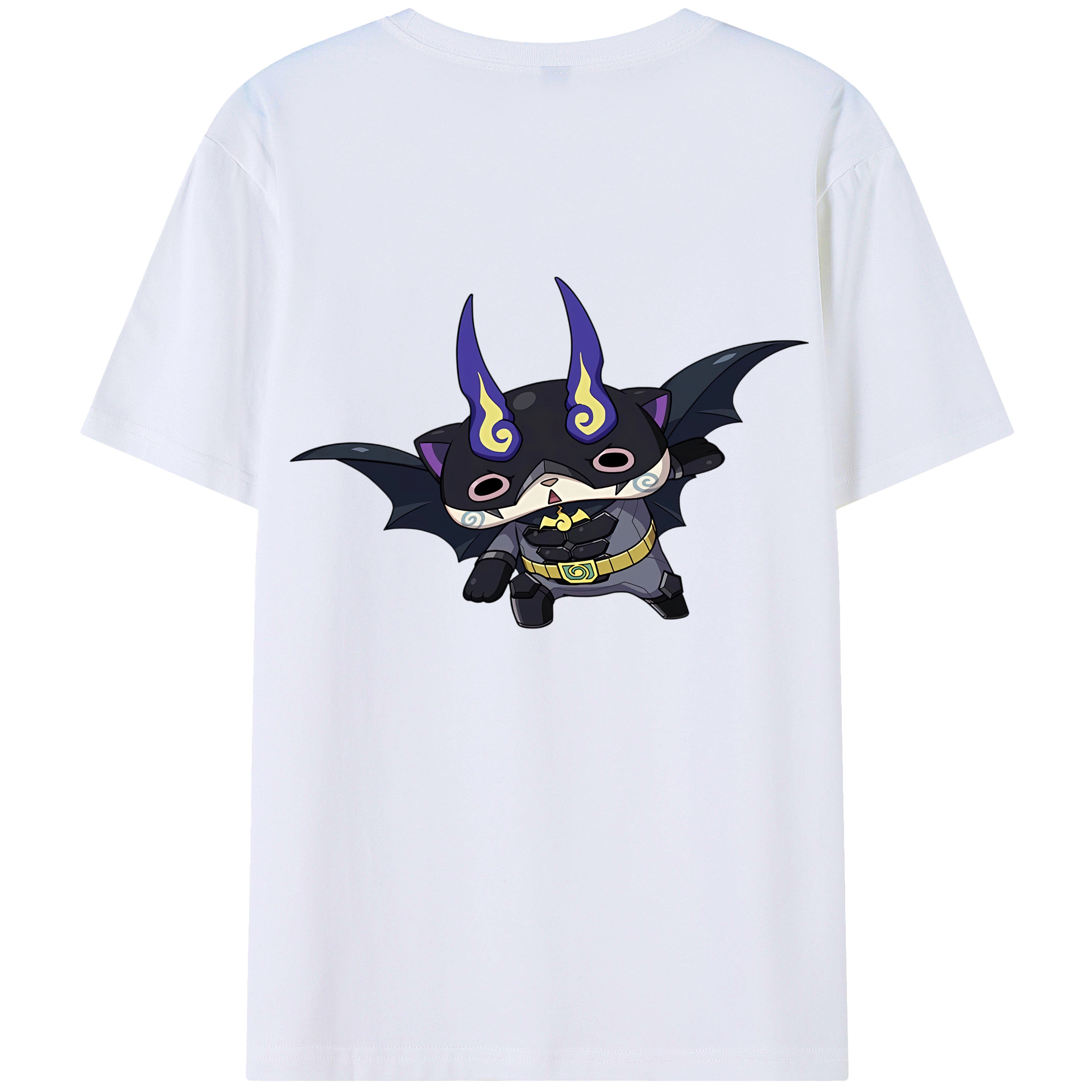 （画像用） 妖怪ウォッチ Yo-kai Watch 綿100％ メンズ半袖Tシャツ（バックプリント） 通気性