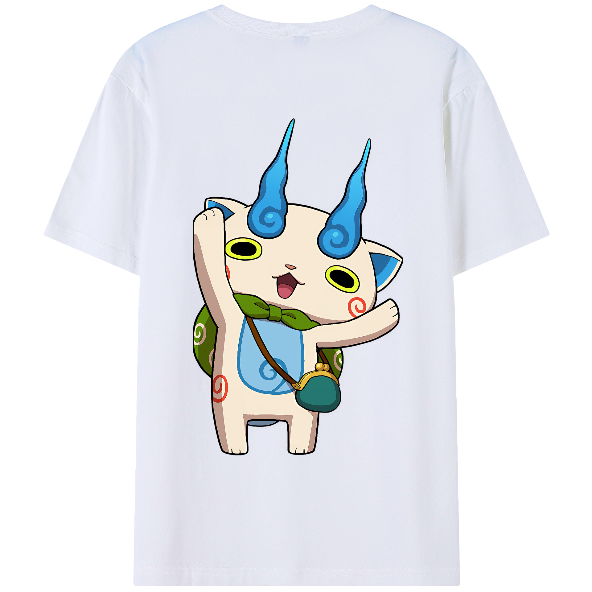 （画像用） 妖怪ウォッチ Yo-kai Watch 綿100％ メンズ半袖Tシャツ（バックプリント） 通気性