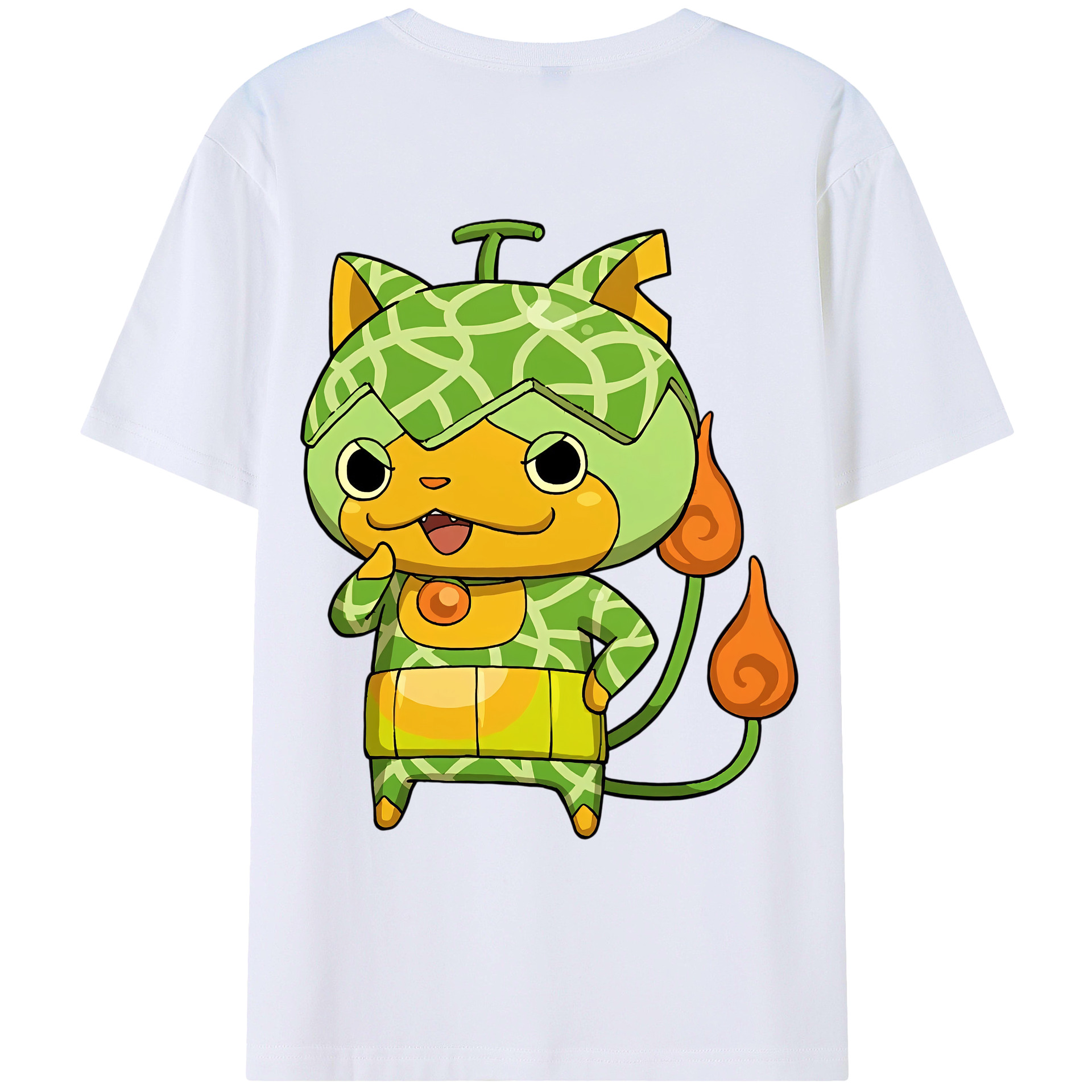 （画像用） 妖怪ウォッチ Yo-kai Watch 綿100％ メンズ半袖Tシャツ（バックプリント） 通気性