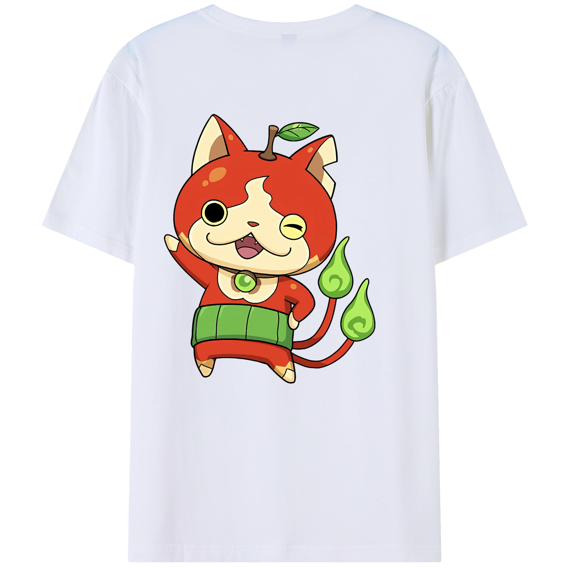 （画像用） 妖怪ウォッチ Yo-kai Watch 綿100％ メンズ半袖Tシャツ（バックプリント） 通気性