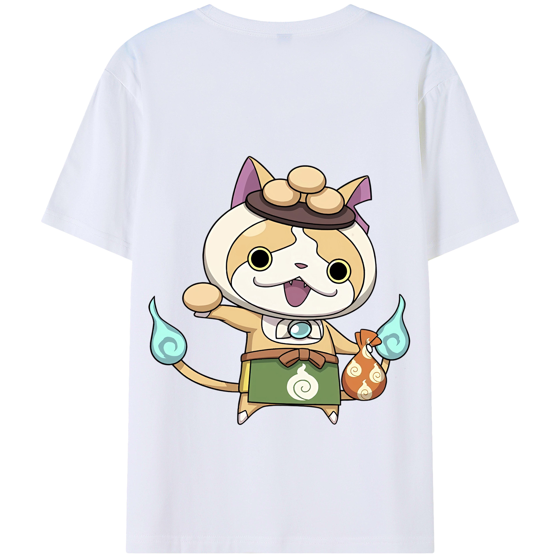 （画像用） 妖怪ウォッチ Yo-kai Watch 綿100％ メンズ半袖Tシャツ（バックプリント） 通気性