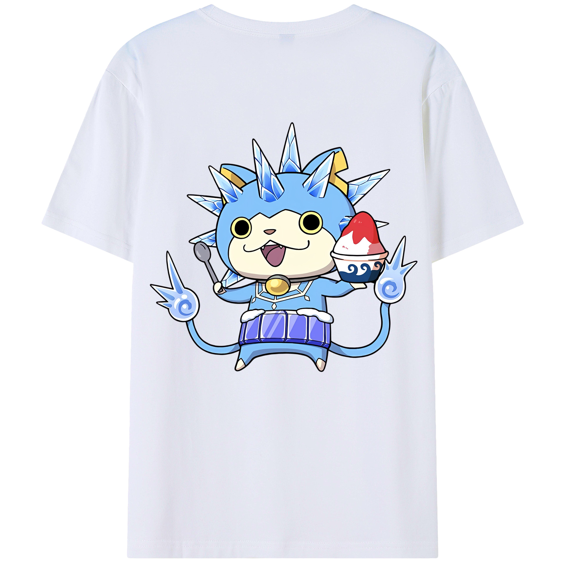（画像用） 妖怪ウォッチ Yo-kai Watch 綿100％ メンズ半袖Tシャツ（バックプリント） 通気性