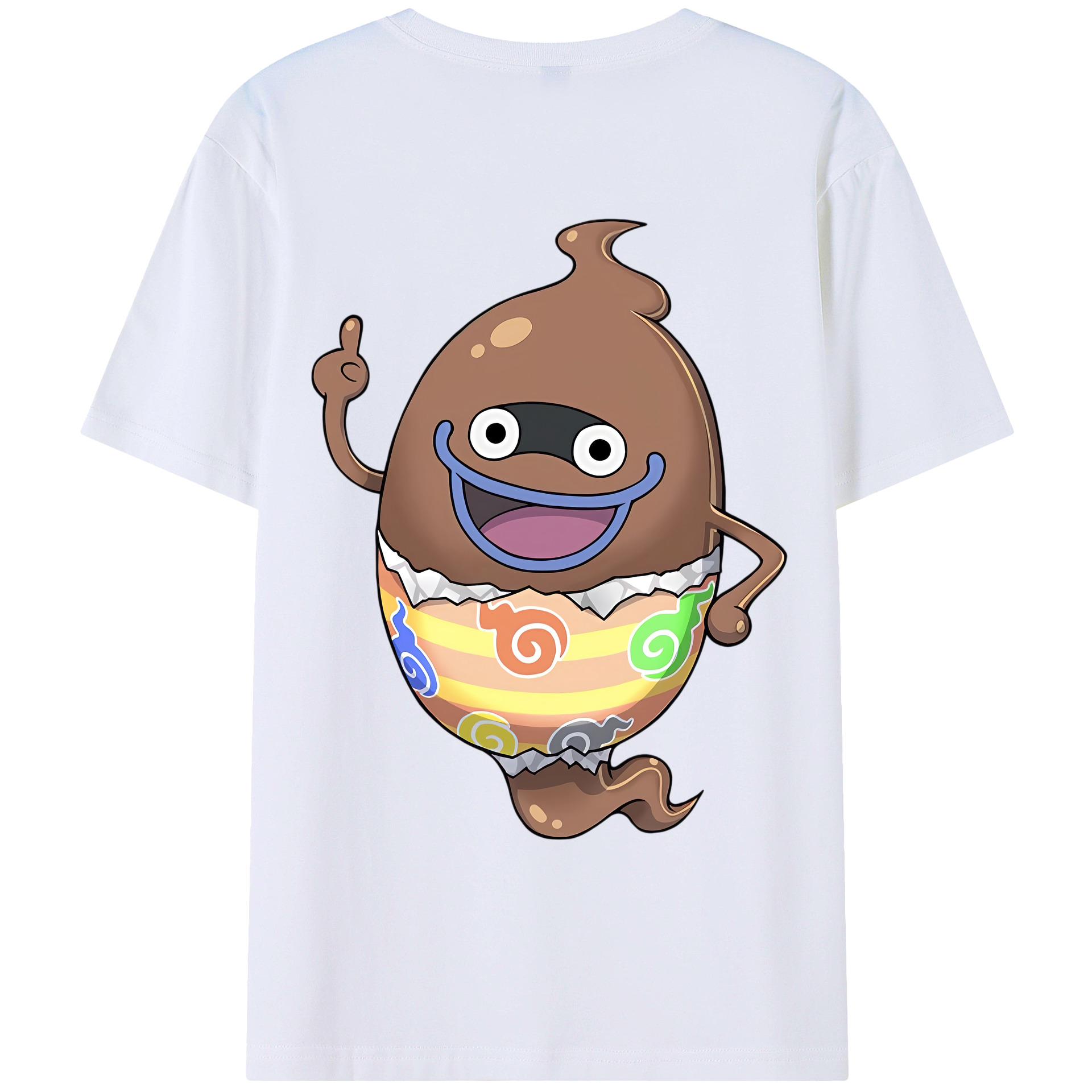 （画像用） 妖怪ウォッチ Yo-kai Watch 綿100％ メンズ半袖Tシャツ（バックプリント） 通気性
