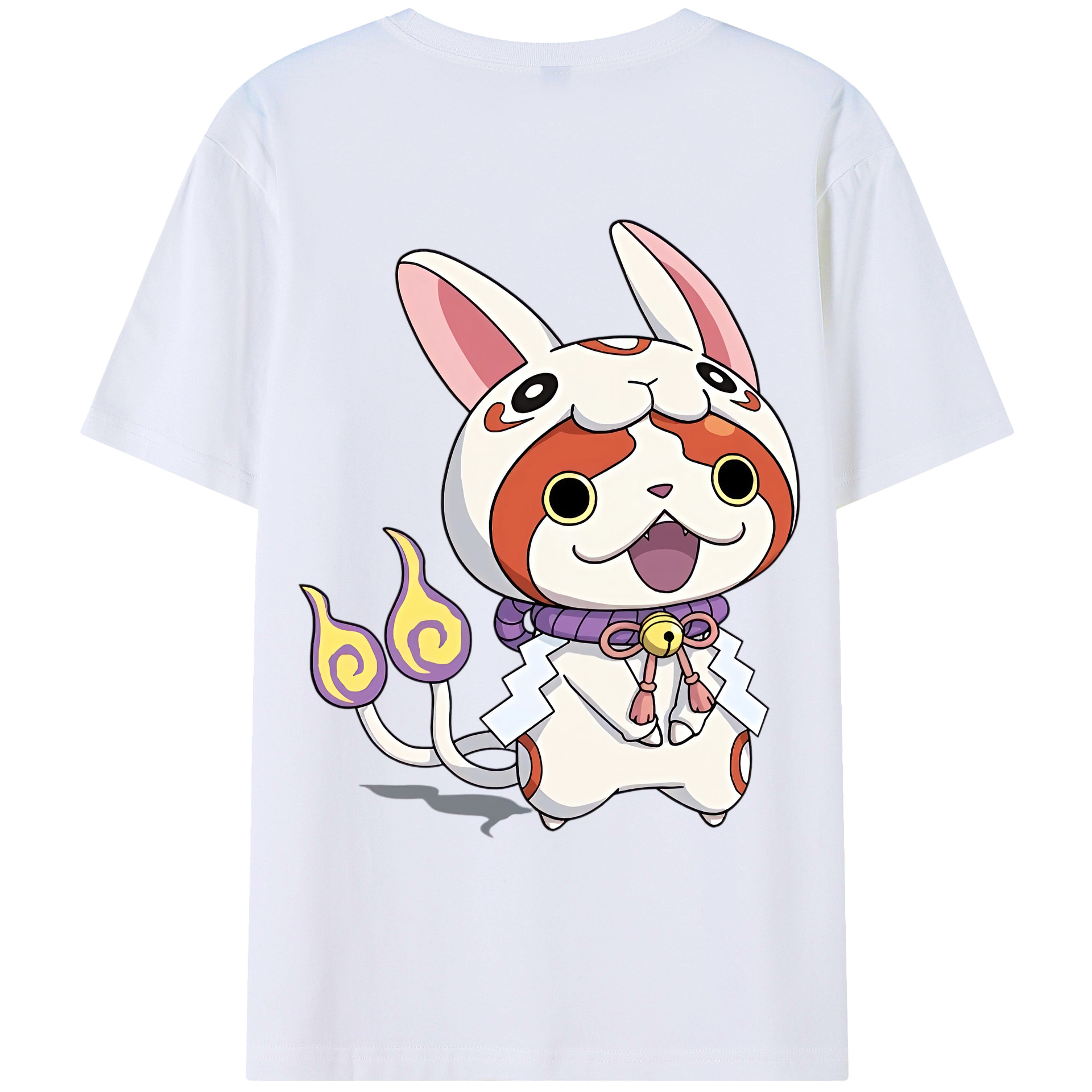 （画像用） 妖怪ウォッチ Yo-kai Watch 綿100％ メンズ半袖Tシャツ（バックプリント） 通気性