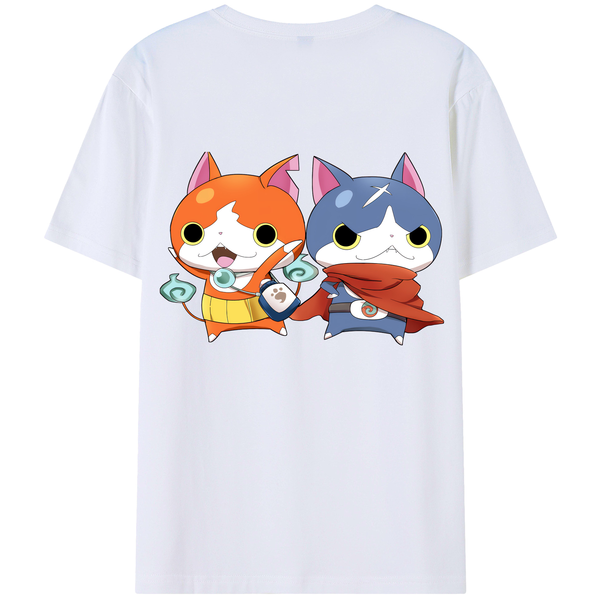 （画像用） 妖怪ウォッチ Yo-kai Watch 綿100％ メンズ半袖Tシャツ（バックプリント） 通気性
