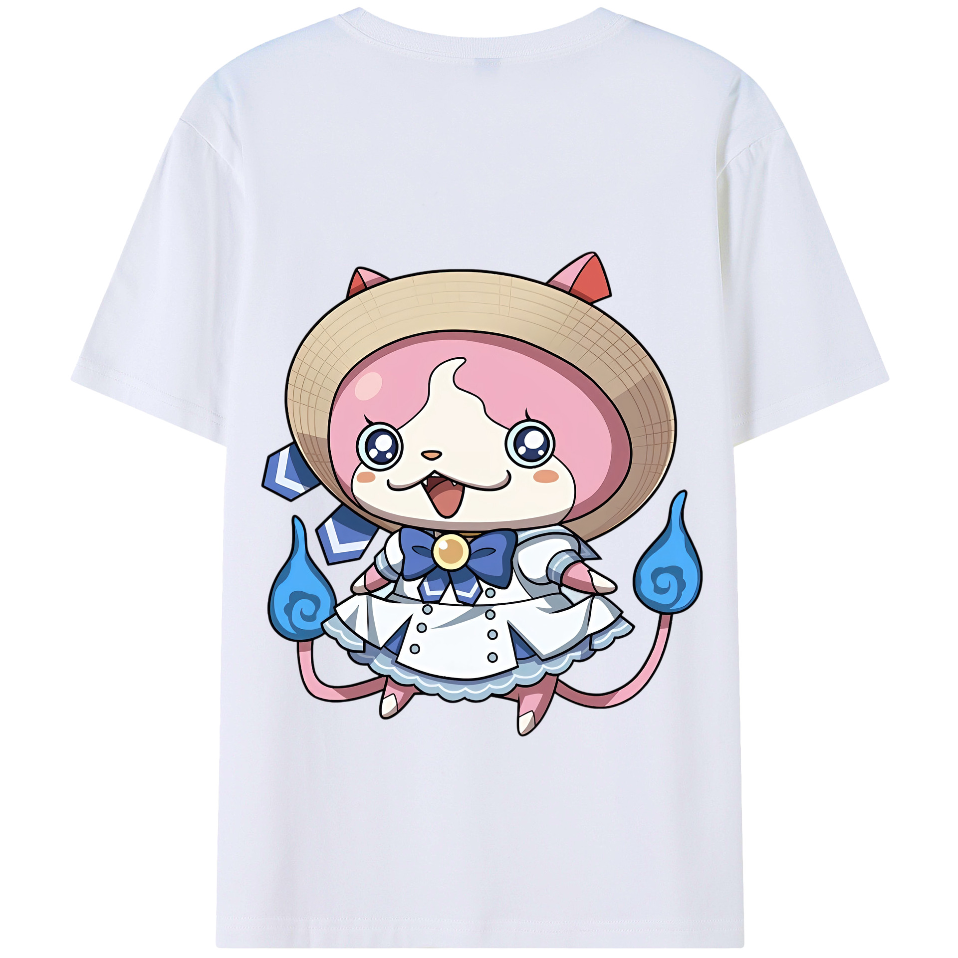 （画像用） 妖怪ウォッチ Yo-kai Watch 綿100％ メンズ半袖Tシャツ（バックプリント） 通気性