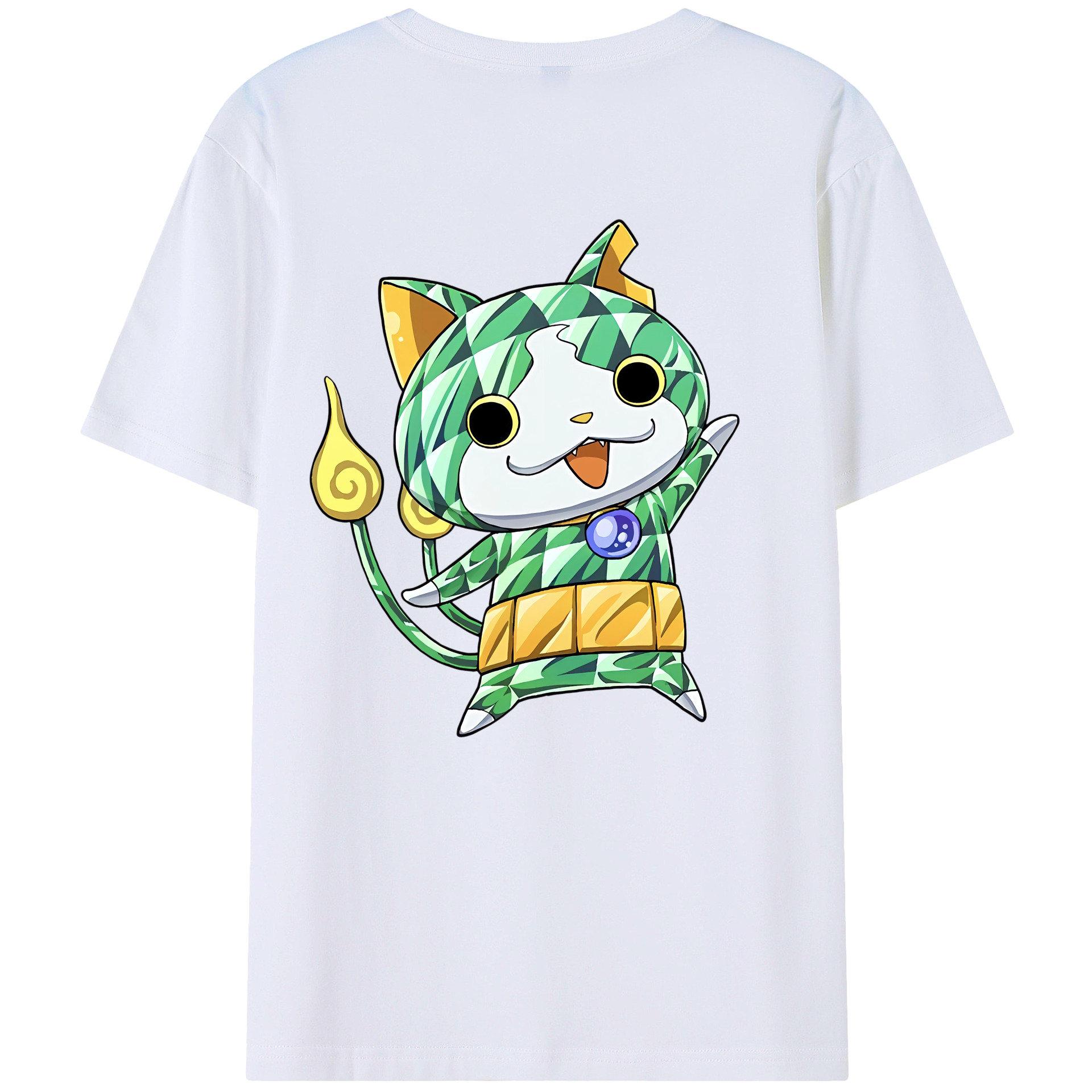 （画像用） 妖怪ウォッチ Yo-kai Watch 綿100％ メンズ半袖Tシャツ（バックプリント） 通気性