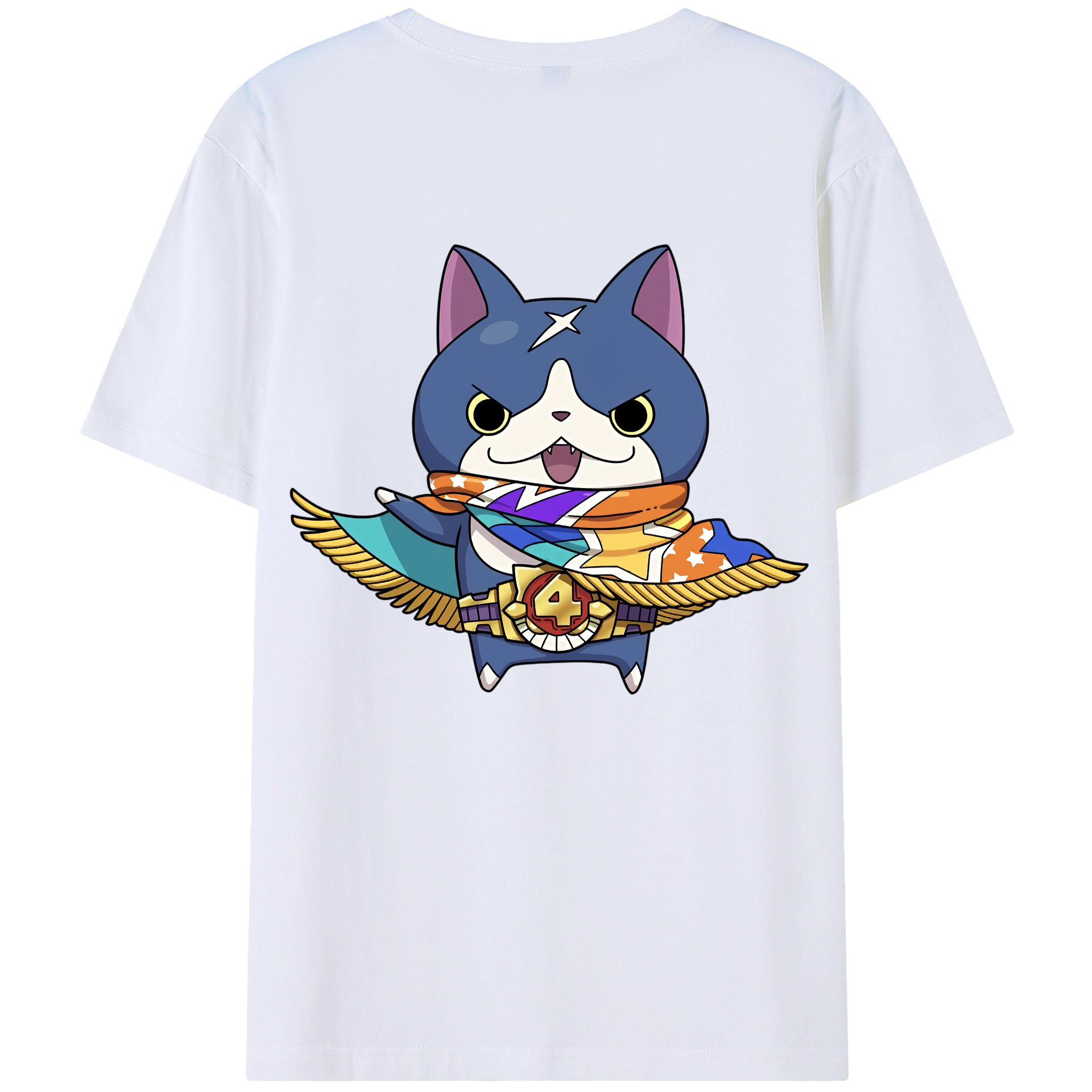 （画像用） 妖怪ウォッチ Yo-kai Watch 綿100％ メンズ半袖Tシャツ（バックプリント） 通気性