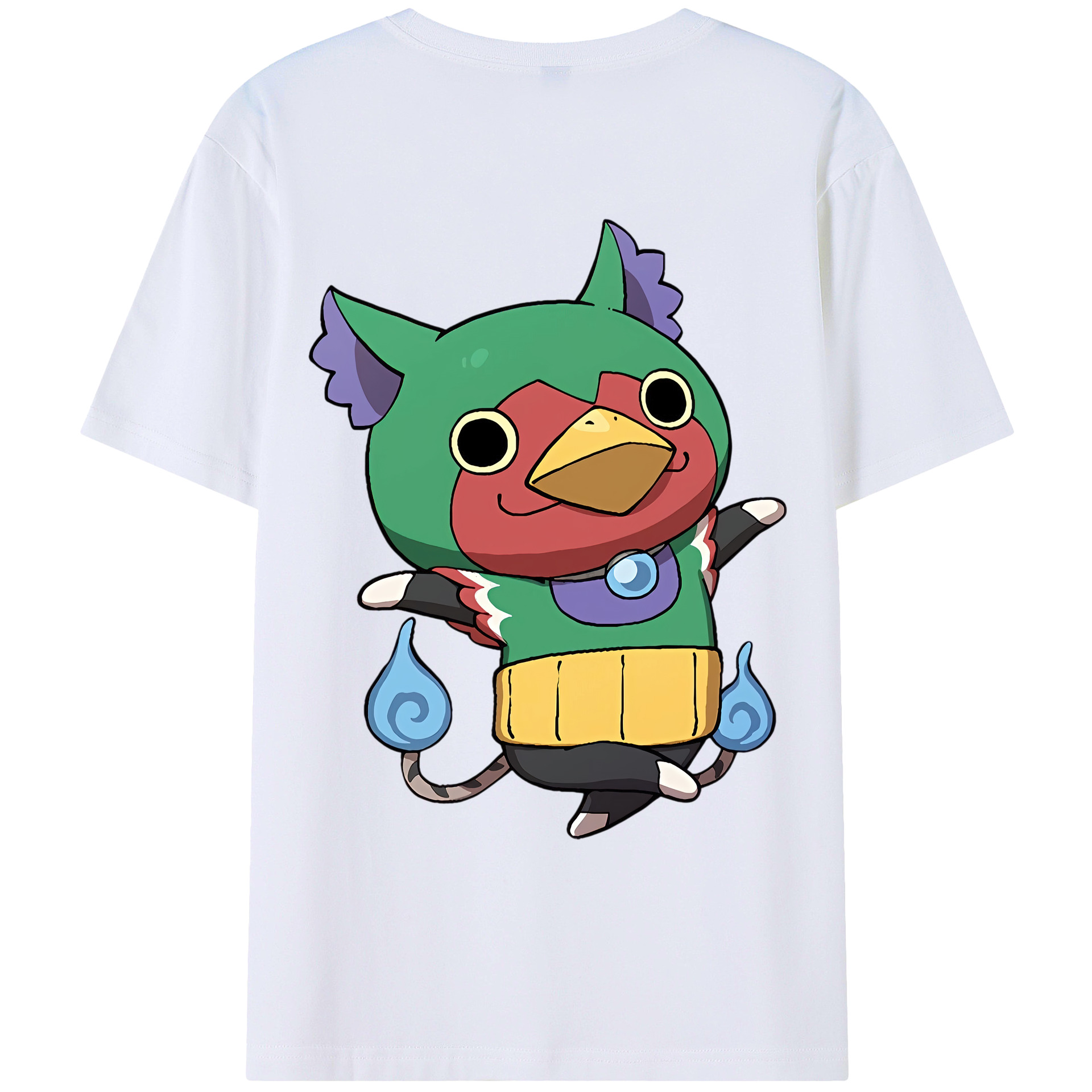 （画像用） 妖怪ウォッチ Yo-kai Watch 綿100％ メンズ半袖Tシャツ（バックプリント） 通気性