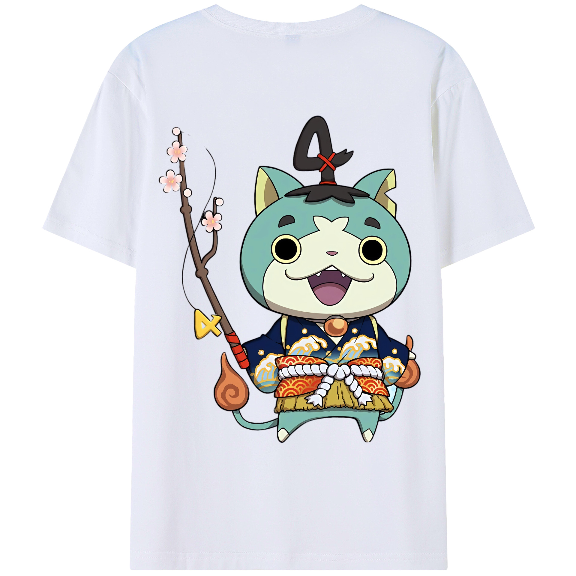 （画像用） 妖怪ウォッチ Yo-kai Watch 綿100％ メンズ半袖Tシャツ（バックプリント） 通気性