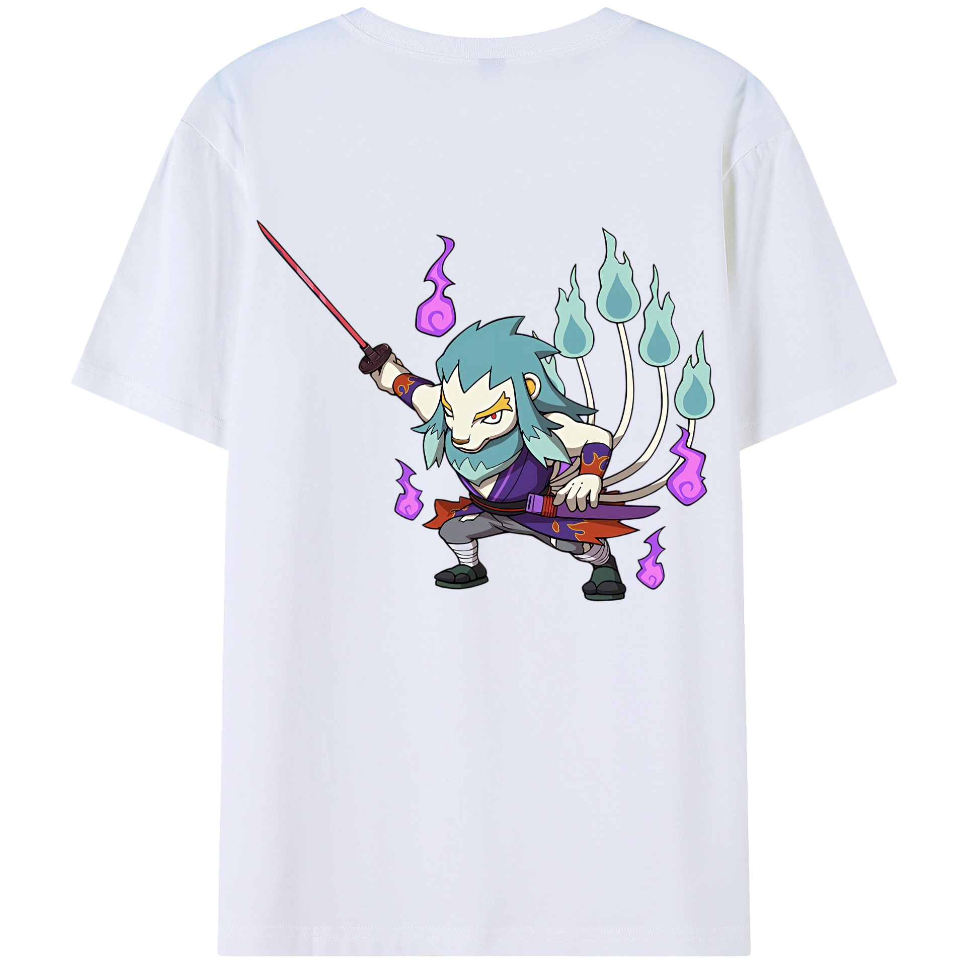 （画像用） 妖怪ウォッチ Yo-kai Watch 綿100％ メンズ半袖Tシャツ（バックプリント） 通気性