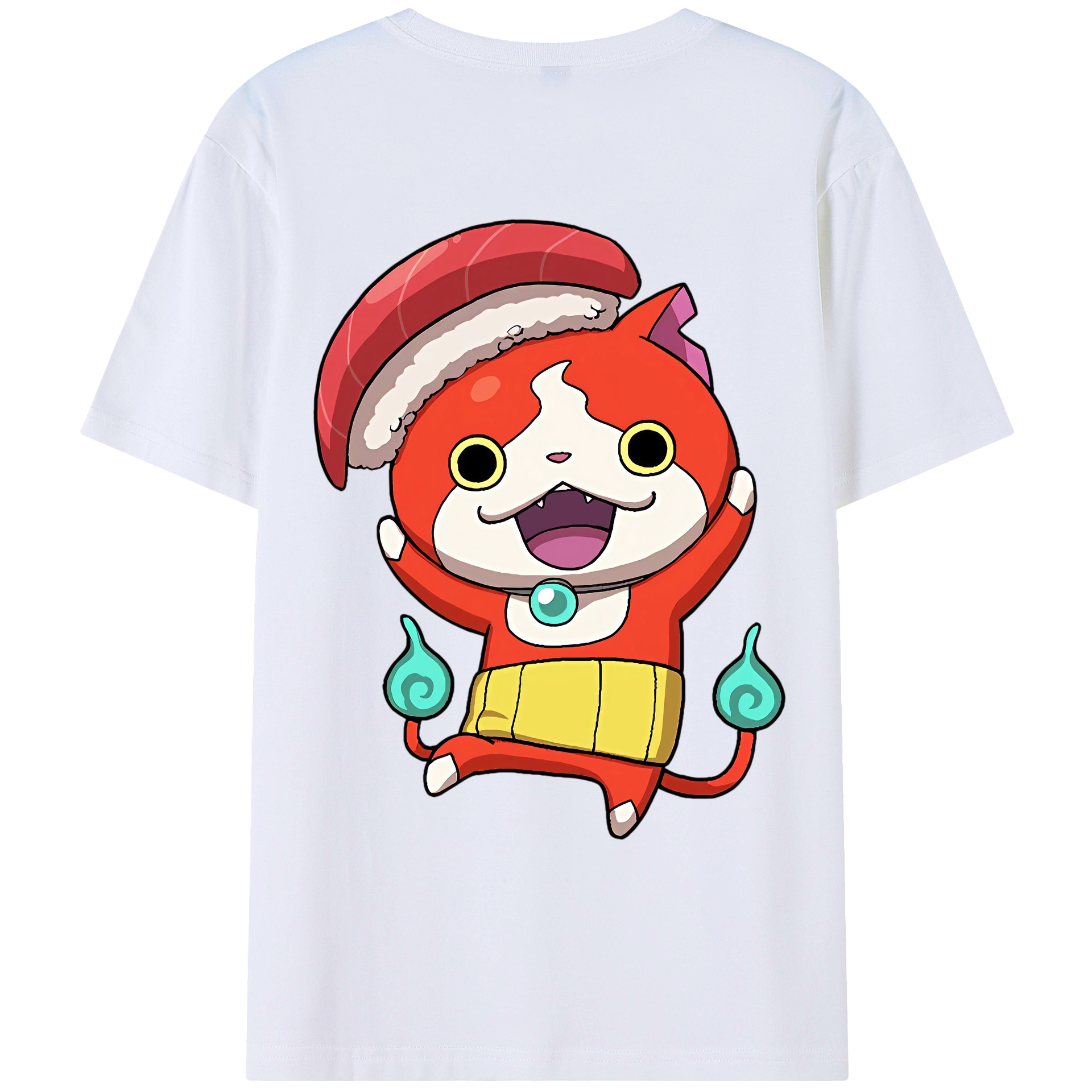 （画像用） 妖怪ウォッチ Yo-kai Watch 綿100％ メンズ半袖Tシャツ（バックプリント） 通気性