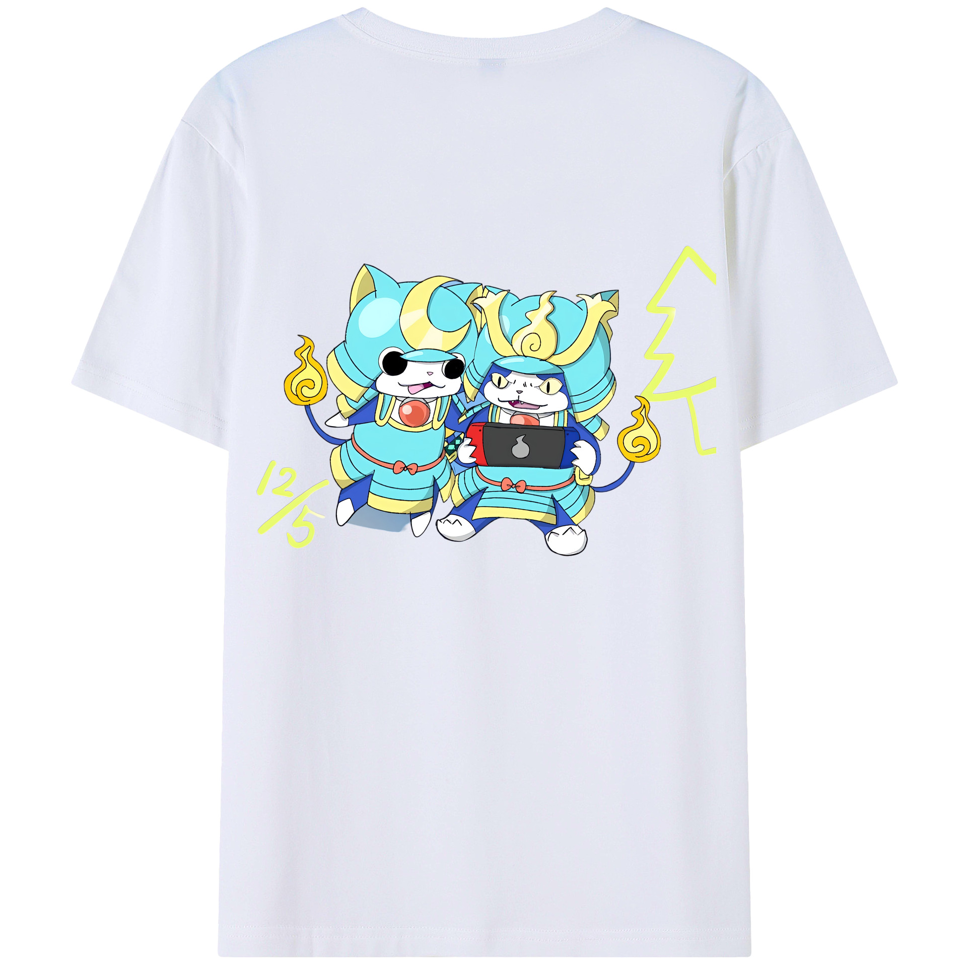 （画像用） 妖怪ウォッチ Yo-kai Watch 綿100％ メンズ半袖Tシャツ（バックプリント） 通気性