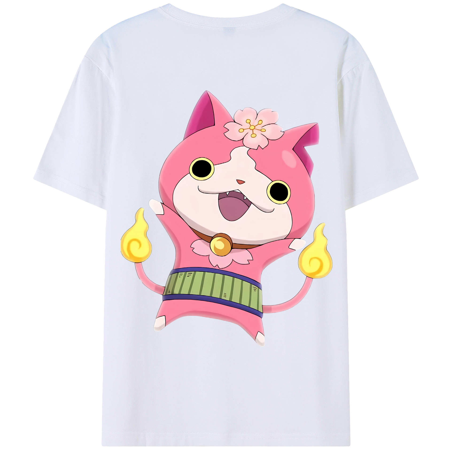（画像用） 妖怪ウォッチ Yo-kai Watch 綿100％ メンズ半袖Tシャツ（バックプリント） 通気性