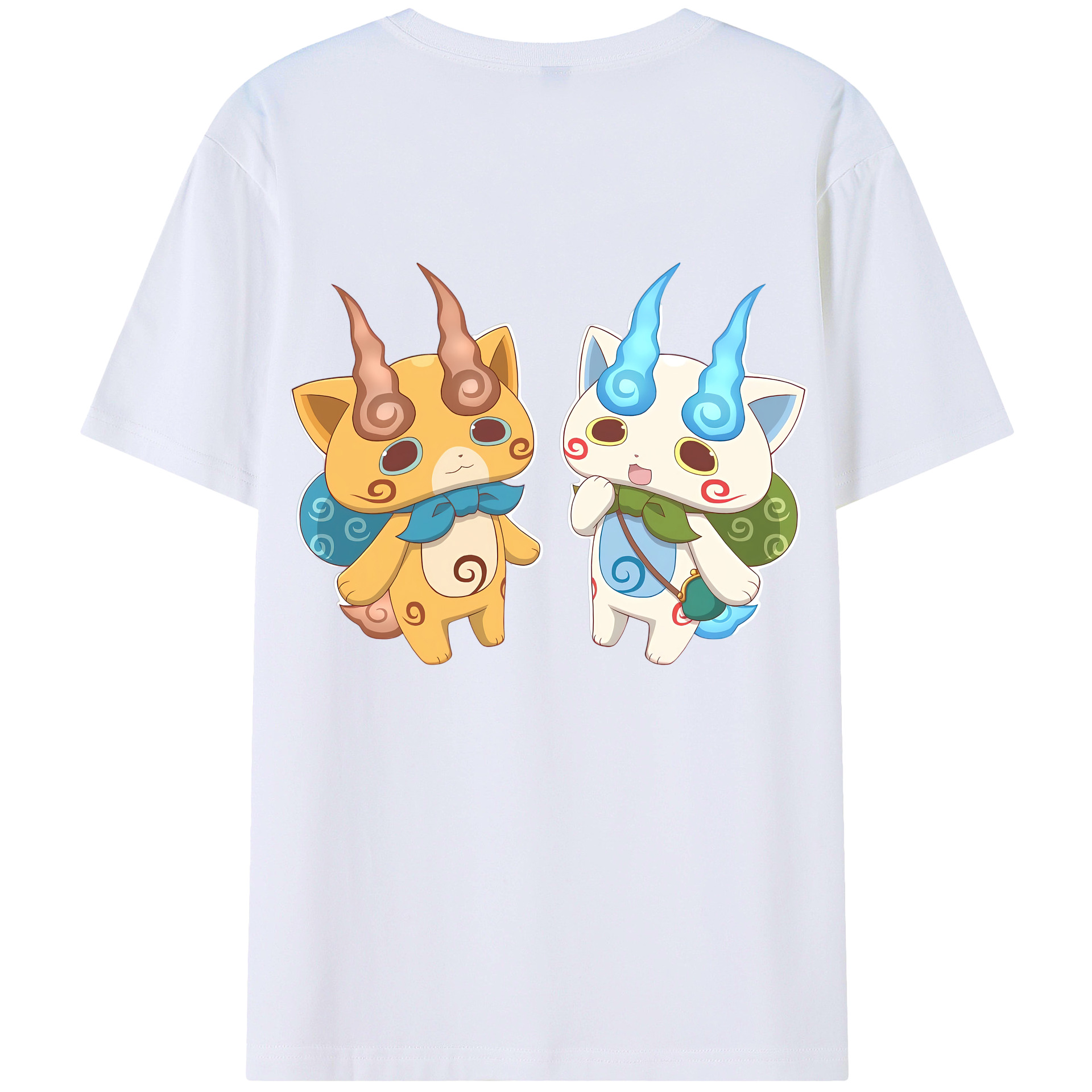 （画像用） 妖怪ウォッチ Yo-kai Watch 綿100％ メンズ半袖Tシャツ（バックプリント） 通気性