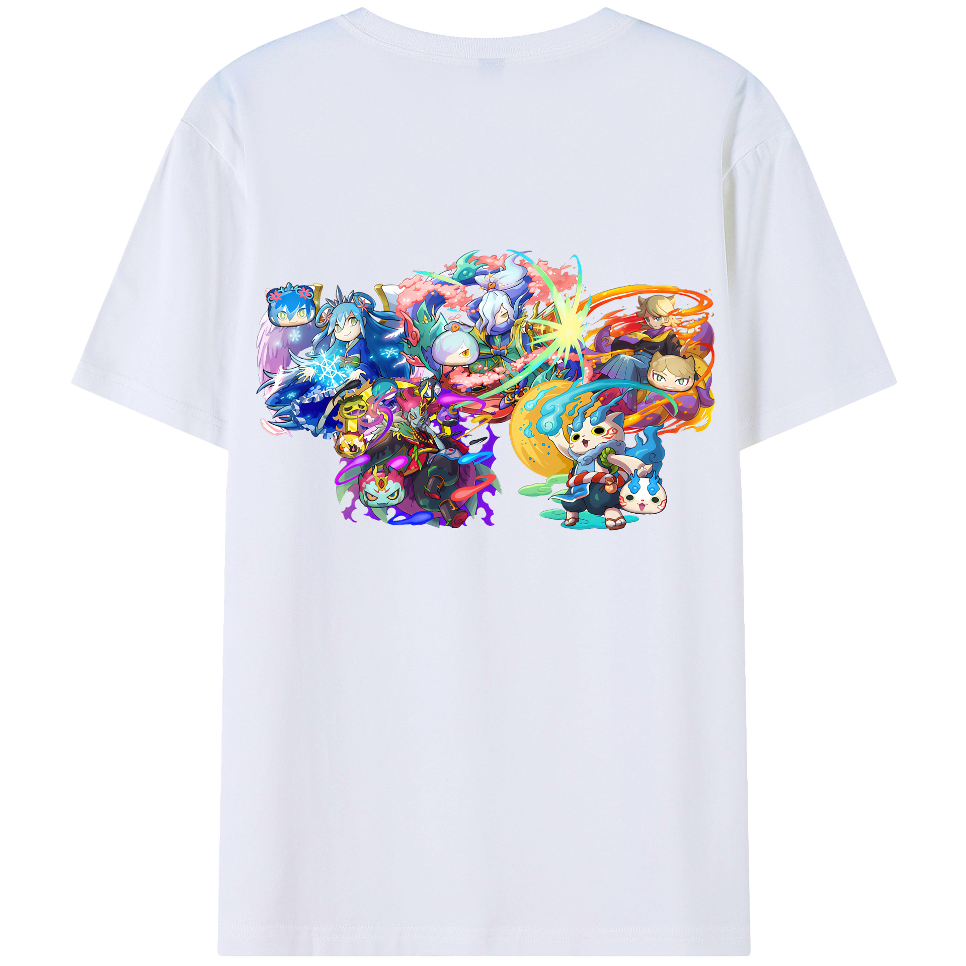 （画像用） 妖怪ウォッチ Yo-kai Watch 綿100％ メンズ半袖Tシャツ（バックプリント） 通気性