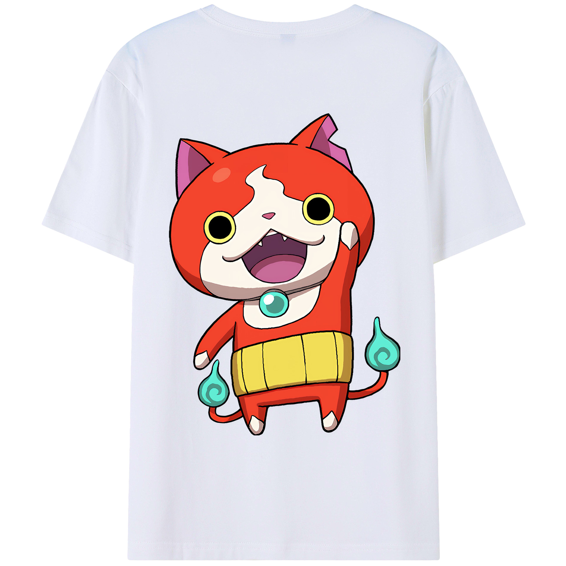 （画像用） 妖怪ウォッチ Yo-kai Watch 綿100％ メンズ半袖Tシャツ（バックプリント） 通気性