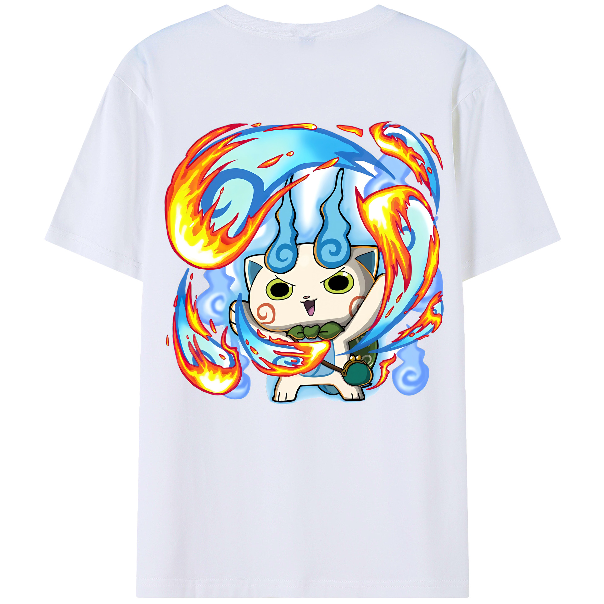 （画像用） 妖怪ウォッチ Yo-kai Watch 綿100％ メンズ半袖Tシャツ（バックプリント） 通気性