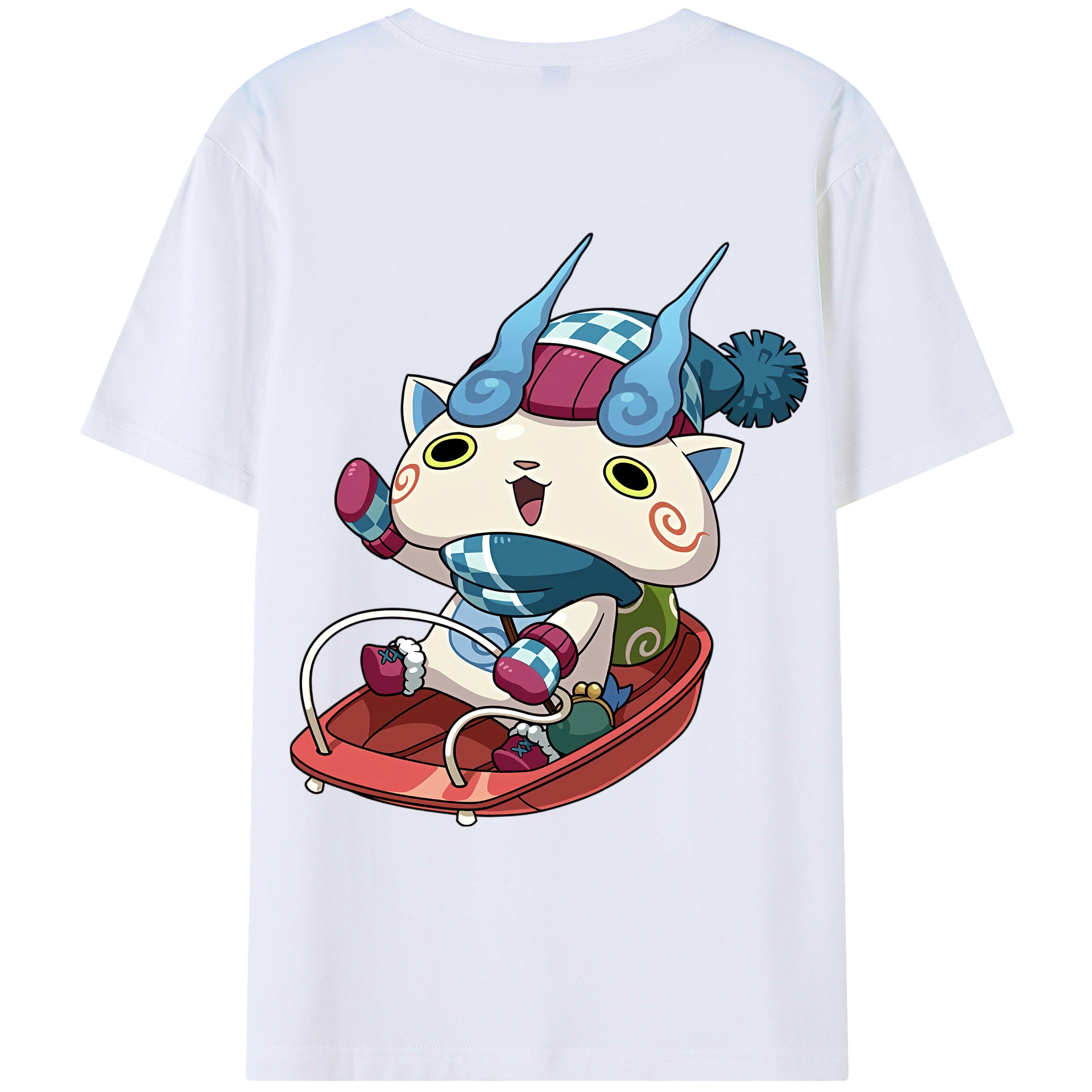 （画像用） 妖怪ウォッチ Yo-kai Watch 綿100％ メンズ半袖Tシャツ（バックプリント） 通気性
