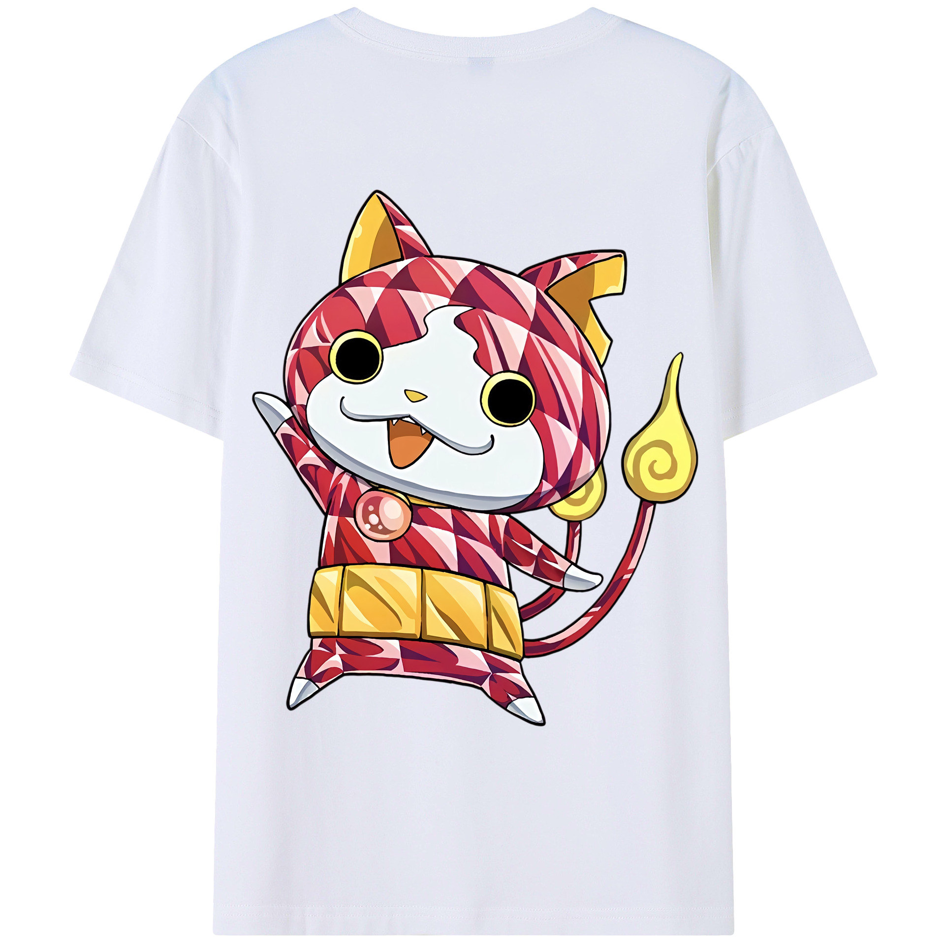 （画像用） 妖怪ウォッチ Yo-kai Watch 綿100％ メンズ半袖Tシャツ（バックプリント） 通気性