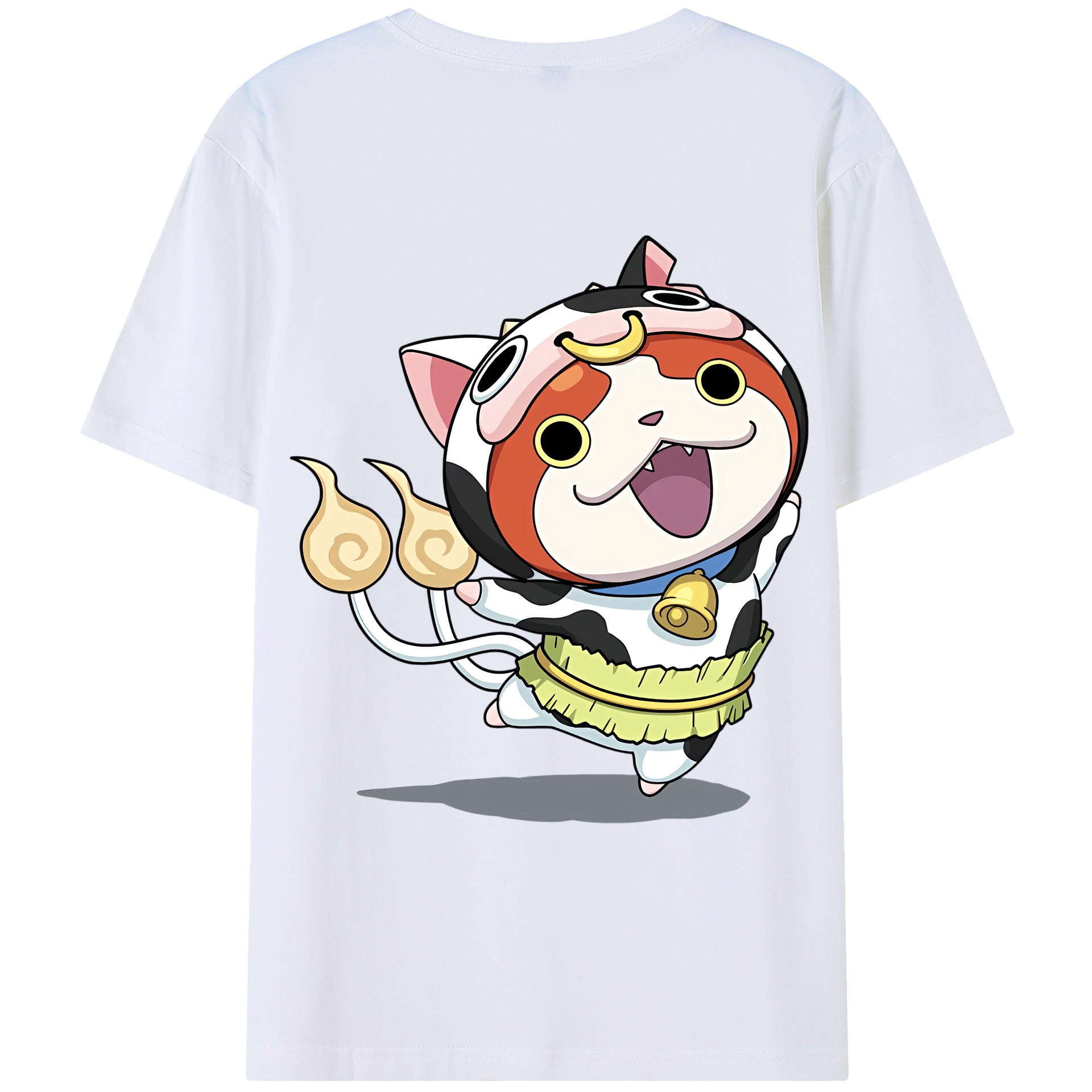 （画像用） 妖怪ウォッチ Yo-kai Watch 綿100％ メンズ半袖Tシャツ（バックプリント） 通気性
